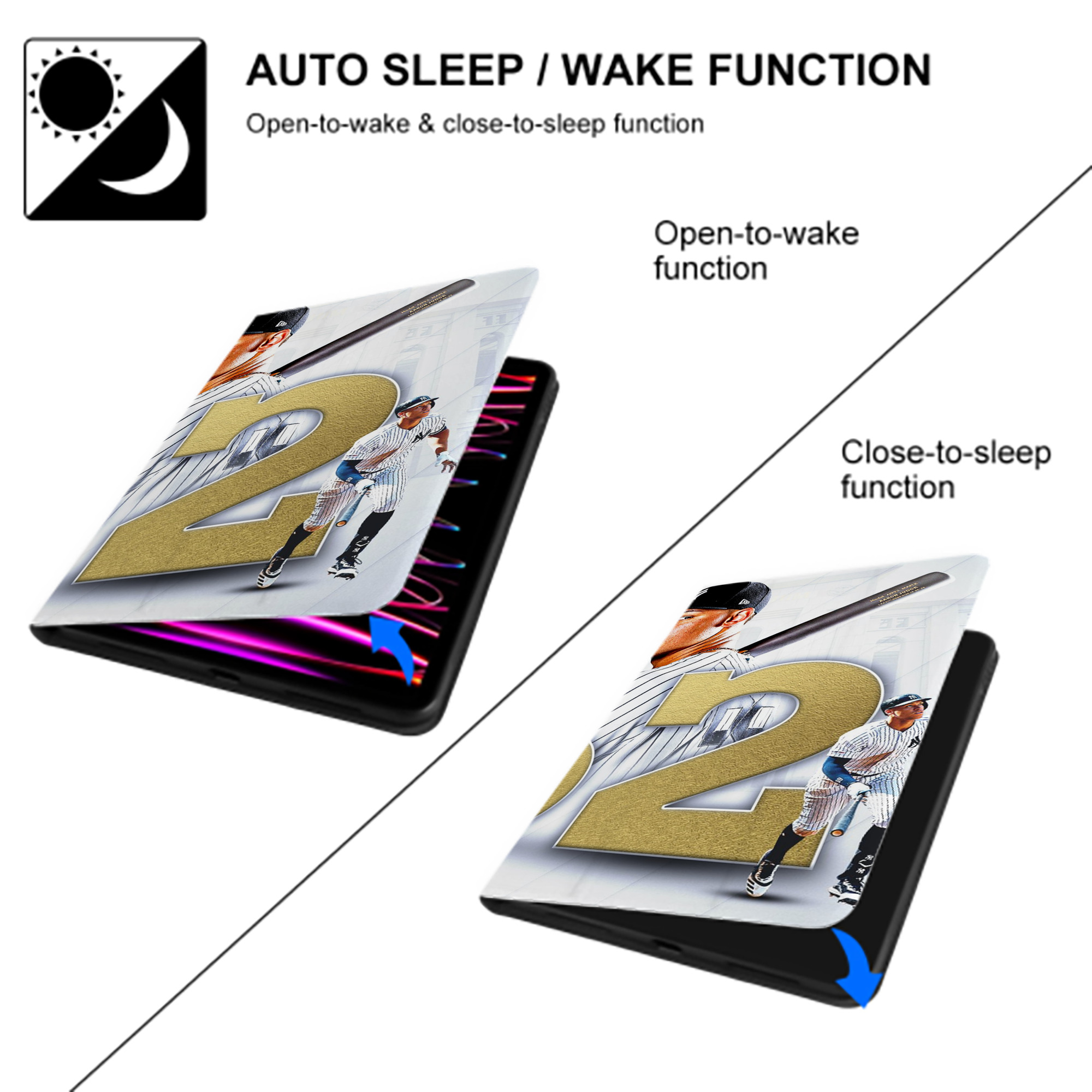 aaron judge 62nd home run IPad Case Without Pencil Slot – Book-Style Cover With PU Leather & TPU – Slim, Durable, Scratch-Resistant, Full Protection & Easy Access