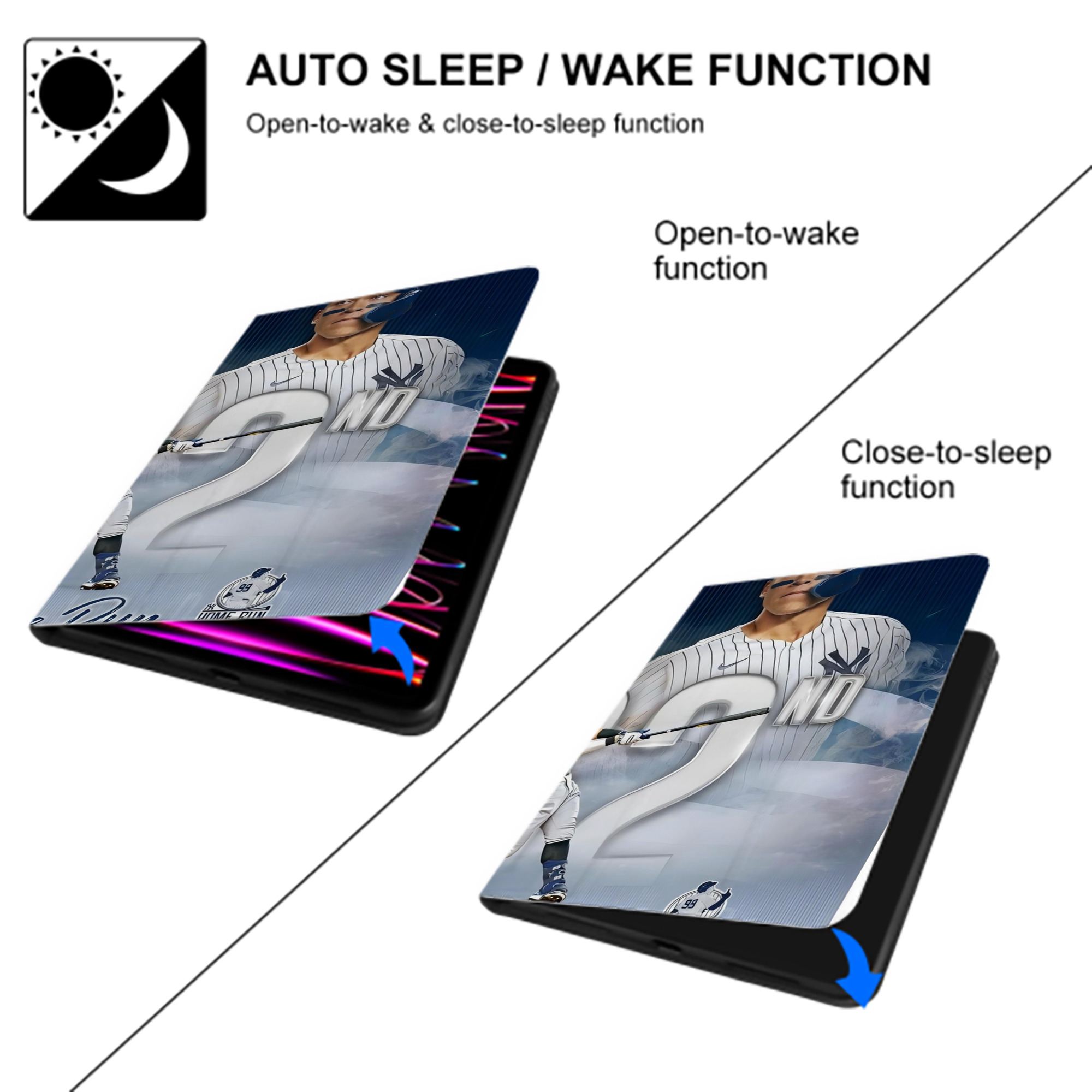 Aaron Judge 62nd Home Run 10.4.2022 IPad Book-Style Case With Pencil Slot – Slim PU & TPU Cover – Full Protection, Precise Fit, Water & Scratch Resistant