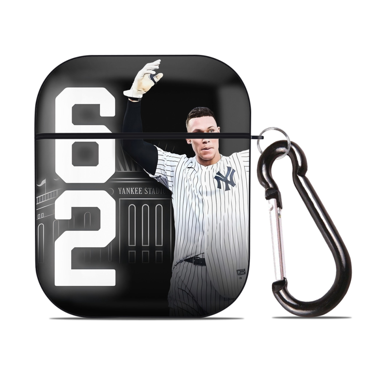 Aaron Judge 62nd Home Run AirPods 2 Case Hard Shell Black, Flexible PC Material, Precise Cutouts, Full Protection, Anti-Fingerprint, Washable, Includes Keychain – Durable & Slim Design