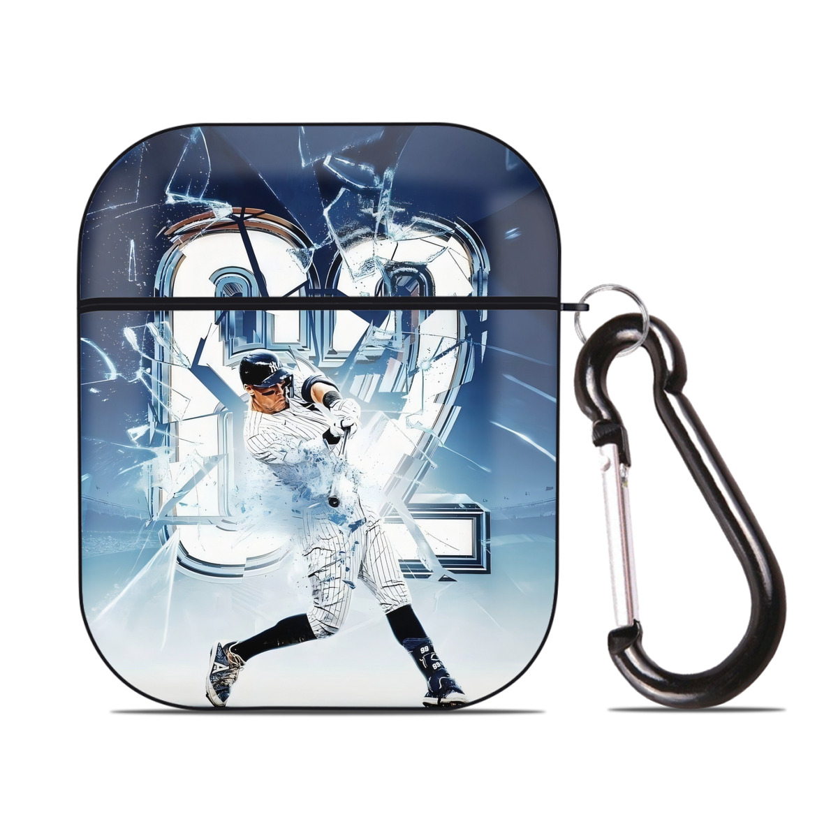 Aaron Judge 62nd Home Run AirPods 2 Case Hard Shell Black, Flexible PC Material, Precise Cutouts, Full Protection, Anti-Fingerprint, Washable, Includes Keychain – Durable & Slim Design