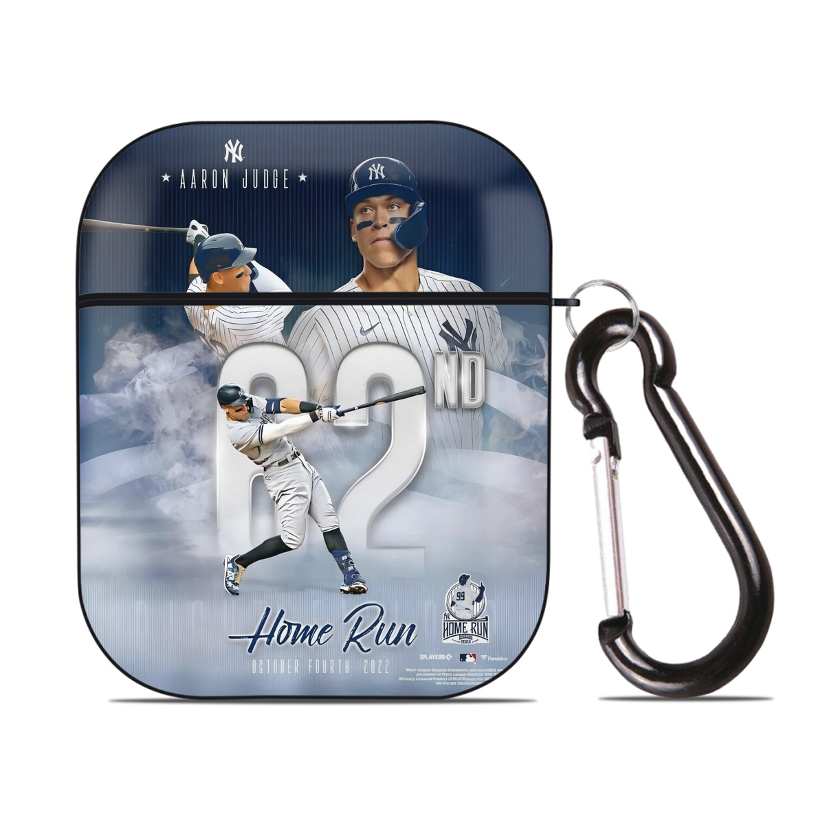 Aaron Judge 62nd Home Run 10.4.2022 AirPods 2 Case Hard Shell Black, Flexible PC Material, Precise Cutouts, Full Protection, Anti-Fingerprint, Washable, Includes Keychain – Durable & Slim Design