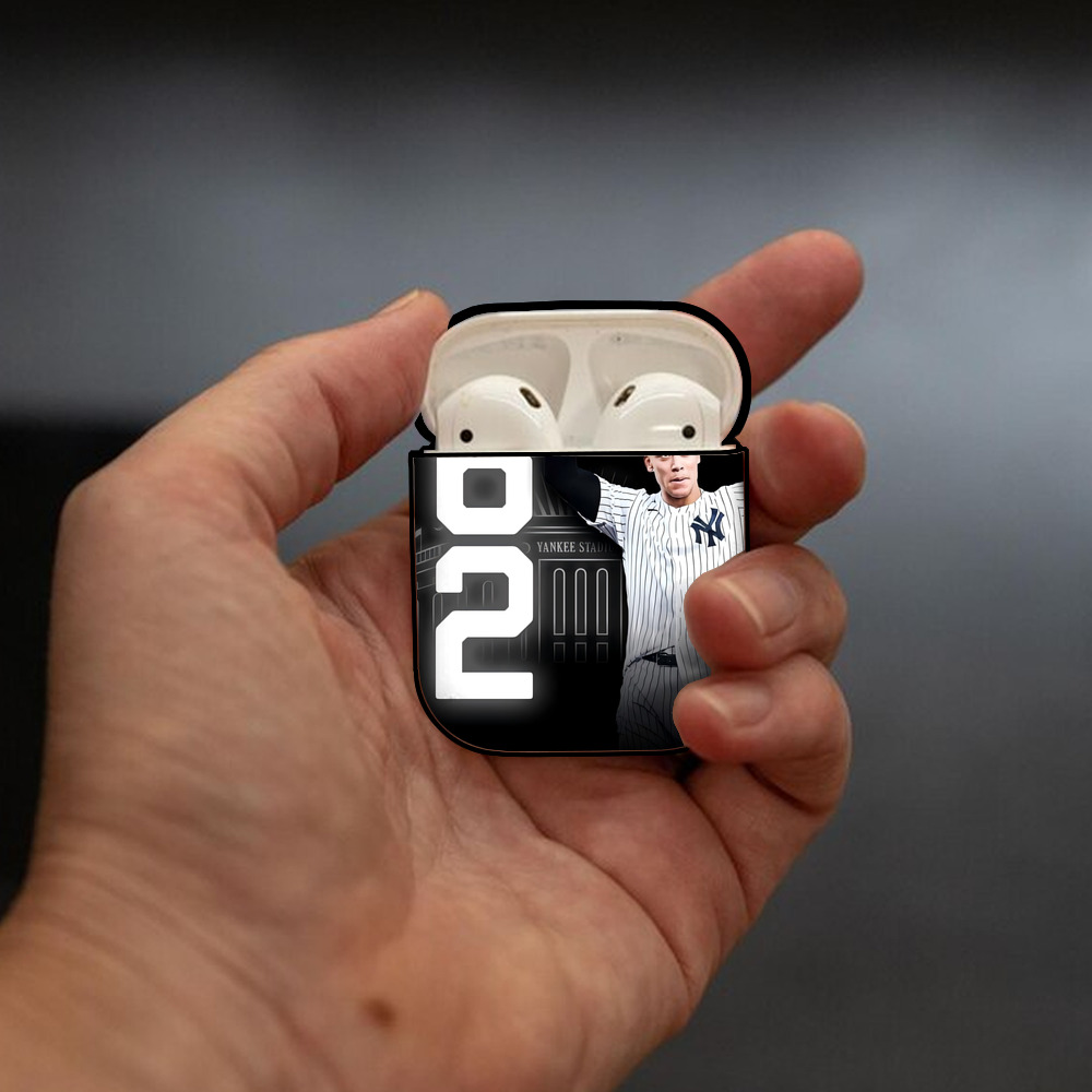 Aaron Judge 62nd Home Run AirPods 2 Case Hard Shell Black, Flexible PC Material, Precise Cutouts, Full Protection, Anti-Fingerprint, Washable, Includes Keychain – Durable & Slim Design