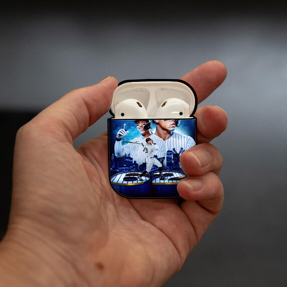 Aaron Judge AL Record 62 Home Runs AirPods 2 Case Hard Shell Black, Flexible PC Material, Precise Cutouts, Full Protection, Anti-Fingerprint, Washable, Includes Keychain – Durable & Slim Design