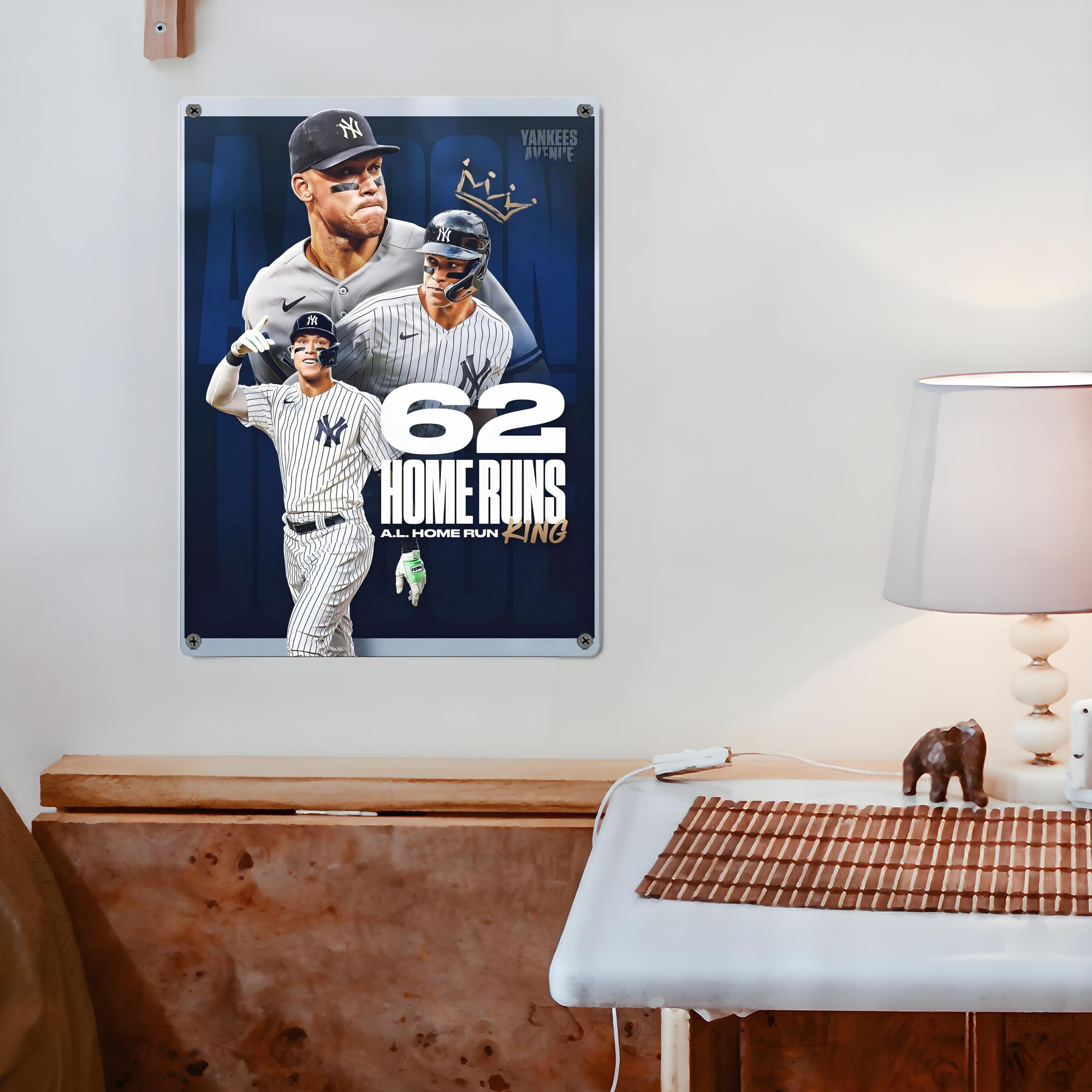 Aaron Judge 62 Home Runs AL Home Run King Vintage Metal Tin Sign 12x16inch – Retro Wall Art Decor For Home, Bar, Kitchen, Bedroom, Office – Durable Iron Sheet Poster, Easy To Hang, Full-Color Printing
