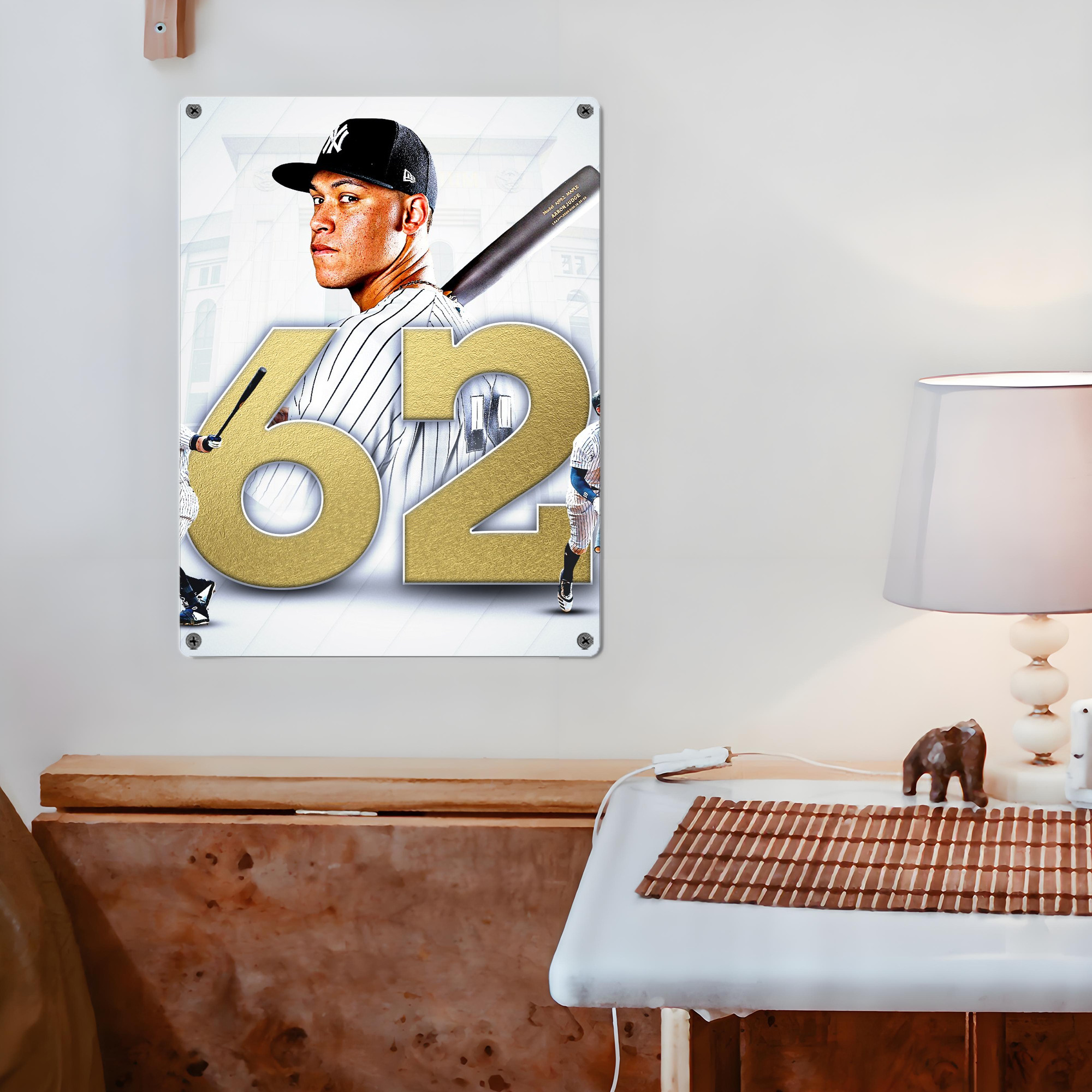 aaron judge 62nd home run Vintage Metal Tin Sign 12x16inch – Retro Wall Art Decor For Home, Bar, Kitchen, Bedroom, Office – Durable Iron Sheet Poster, Easy To Hang, Full-Color Printing