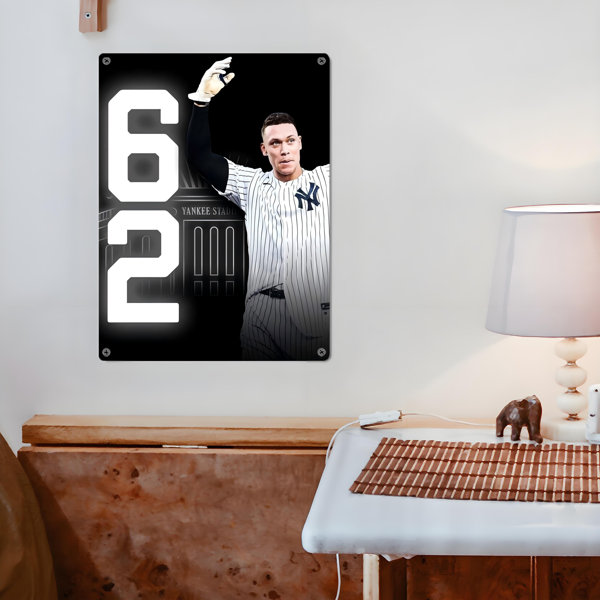 Aaron Judge 62nd Home Run Vintage Metal Tin Sign 12x16inch – Retro Wall Art Decor For Home, Bar, Kitchen, Bedroom, Office – Durable Iron Sheet Poster, Easy To Hang, Full-Color Printing