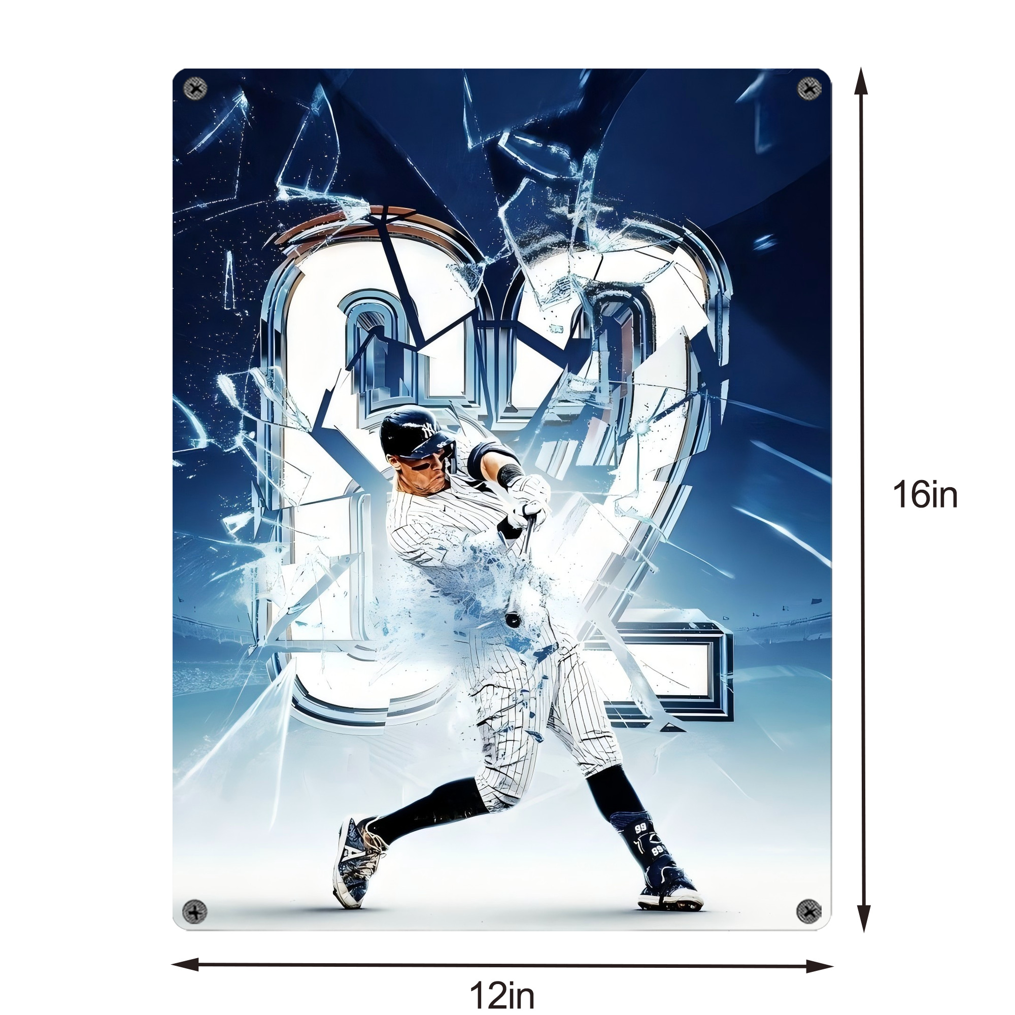 Aaron Judge 62nd Home Run Vintage Metal Tin Sign 12x16inch – Retro Wall Art Decor For Home, Bar, Kitchen, Bedroom, Office – Durable Iron Sheet Poster, Easy To Hang, Full-Color Printing