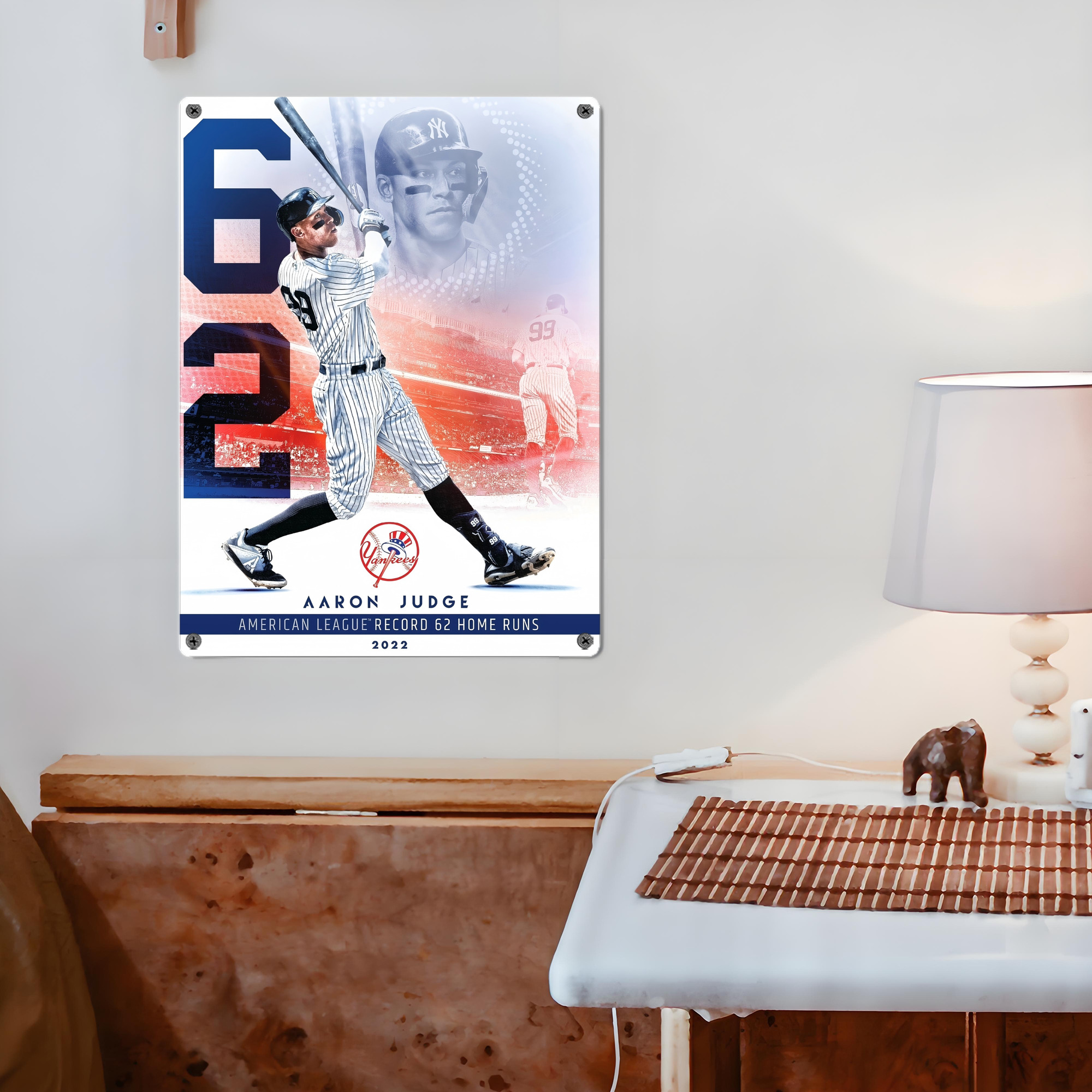 Aaron Judge 62nd Home Run Vintage Metal Tin Sign 12x16inch – Retro Wall Art Decor For Home, Bar, Kitchen, Bedroom, Office – Durable Iron Sheet Poster, Easy To Hang, Full-Color Printing