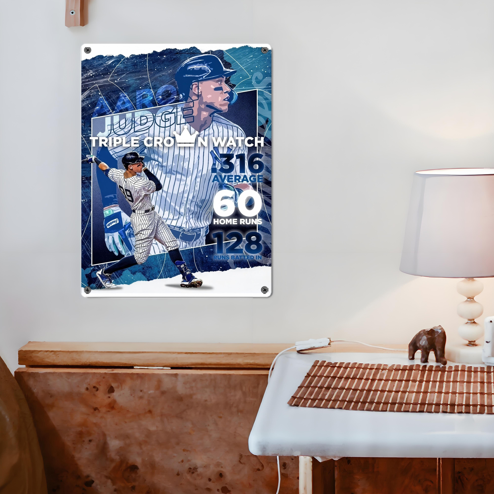 Aaron Judge Triple Crown Watch Vintage Metal Tin Sign 12x16inch – Retro Wall Art Decor For Home, Bar, Kitchen, Bedroom, Office – Durable Iron Sheet Poster, Easy To Hang, Full-Color Printing