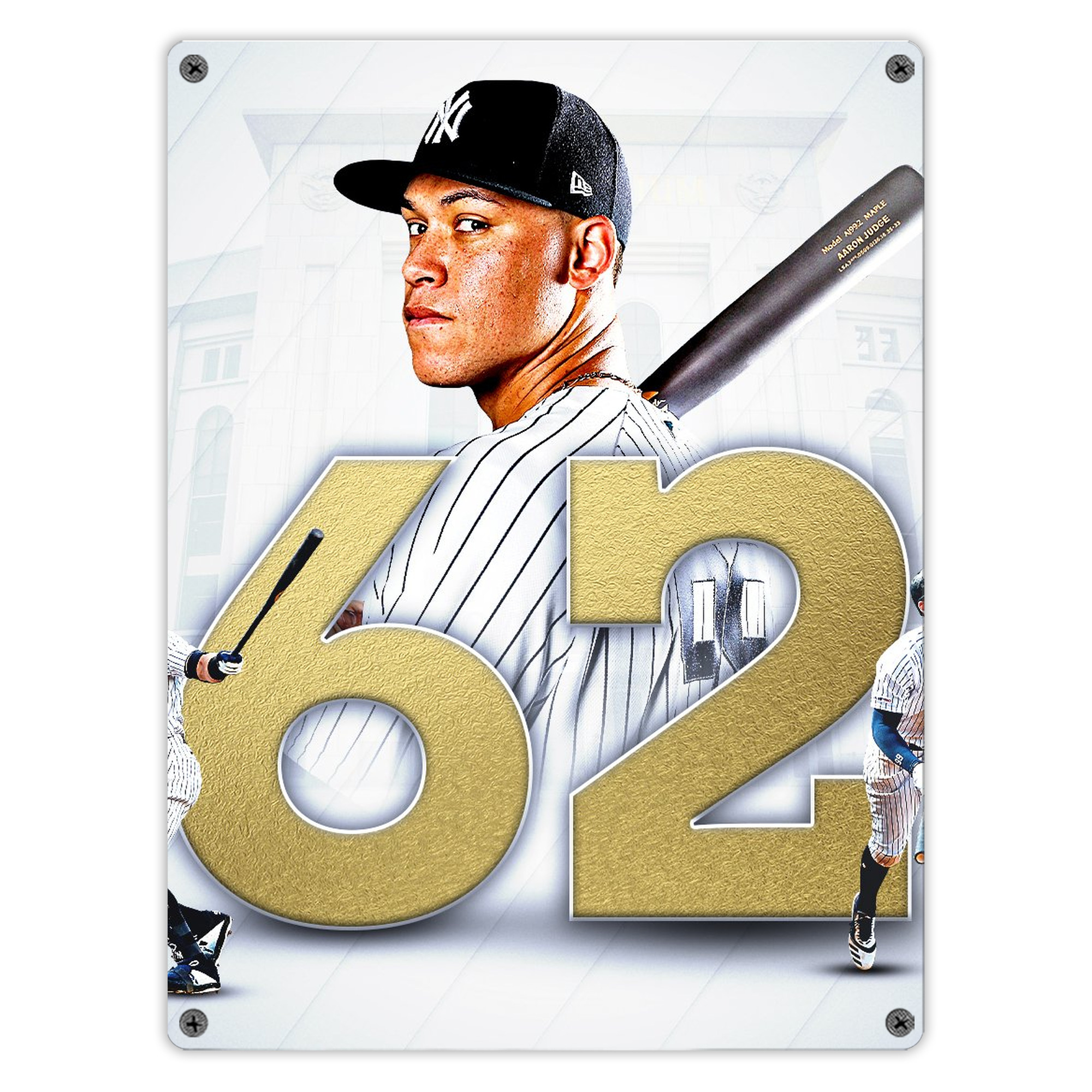 aaron judge 62nd home run Vintage Metal Tin Sign 12x16inch – Retro Wall Art Decor For Home, Bar, Kitchen, Bedroom, Office – Durable Iron Sheet Poster, Easy To Hang, Full-Color Printing