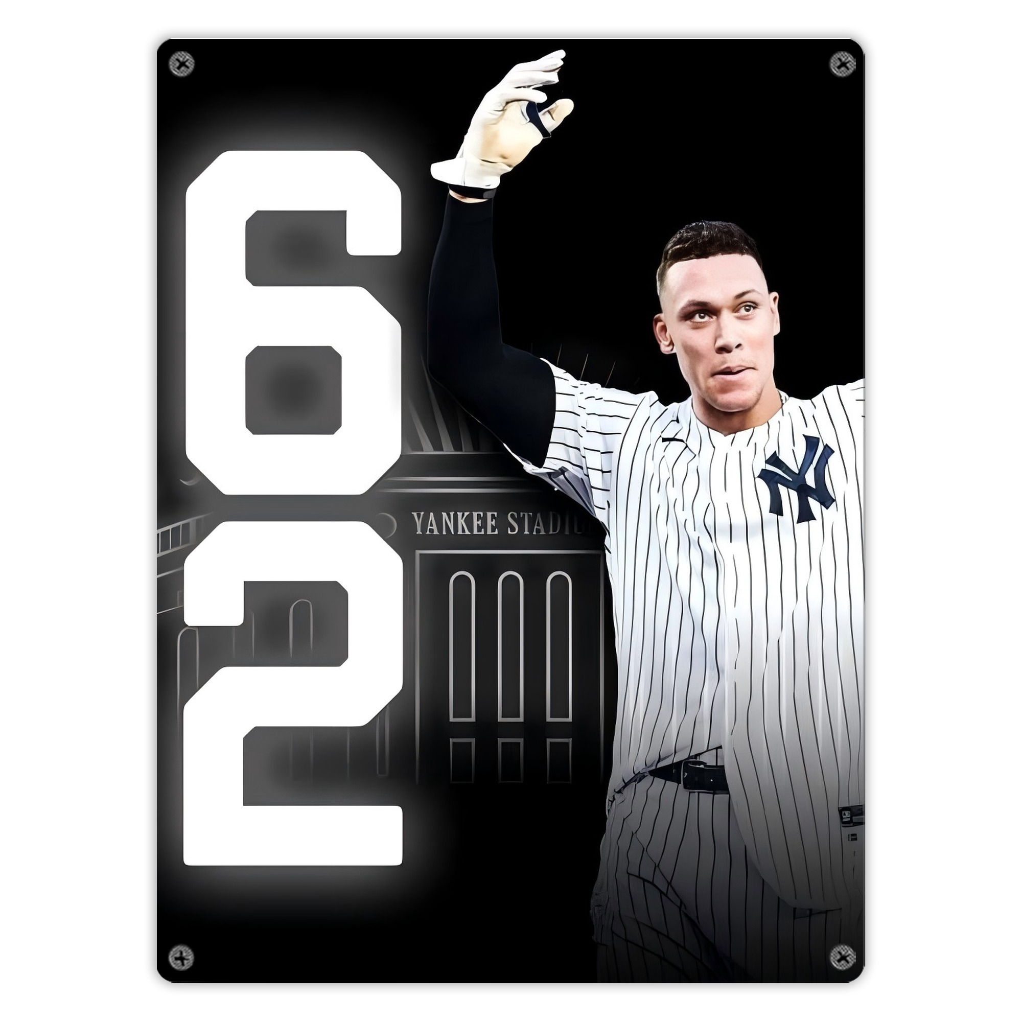 Aaron Judge 62nd Home Run Vintage Metal Tin Sign 12x16inch – Retro Wall Art Decor For Home, Bar, Kitchen, Bedroom, Office – Durable Iron Sheet Poster, Easy To Hang, Full-Color Printing