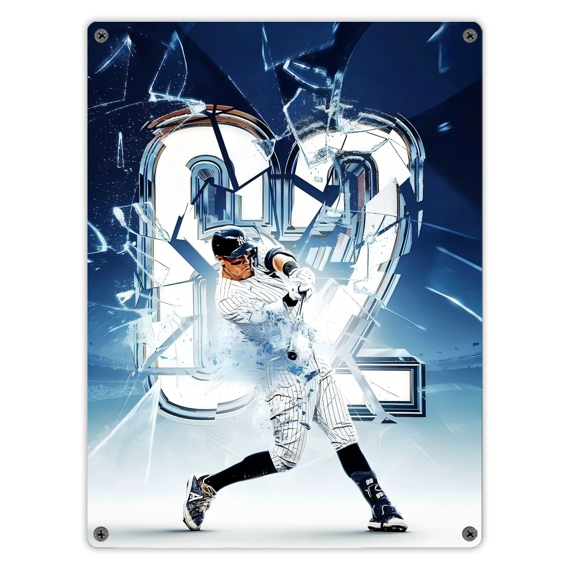 Aaron Judge 62nd Home Run Vintage Metal Tin Sign 12x16inch – Retro Wall Art Decor For Home, Bar, Kitchen, Bedroom, Office – Durable Iron Sheet Poster, Easy To Hang, Full-Color Printing