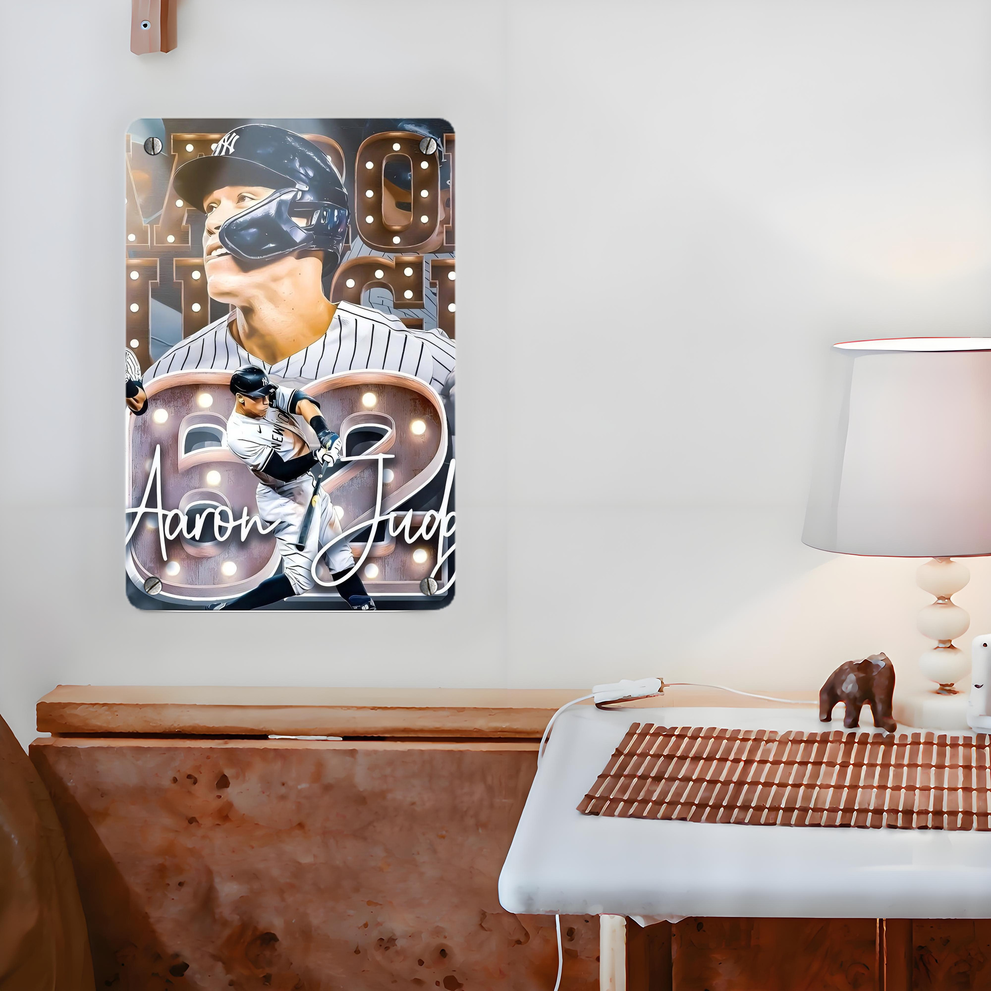 Aaron Judge 62 Home Runs Metal Tin Sign 8x12inch - High-Quality Full-Print Decorative Wall Art, Durable Rust-Resistant Metal Plaque For Living Room, Bedroom, Kitchen, Office, Bar Décor
