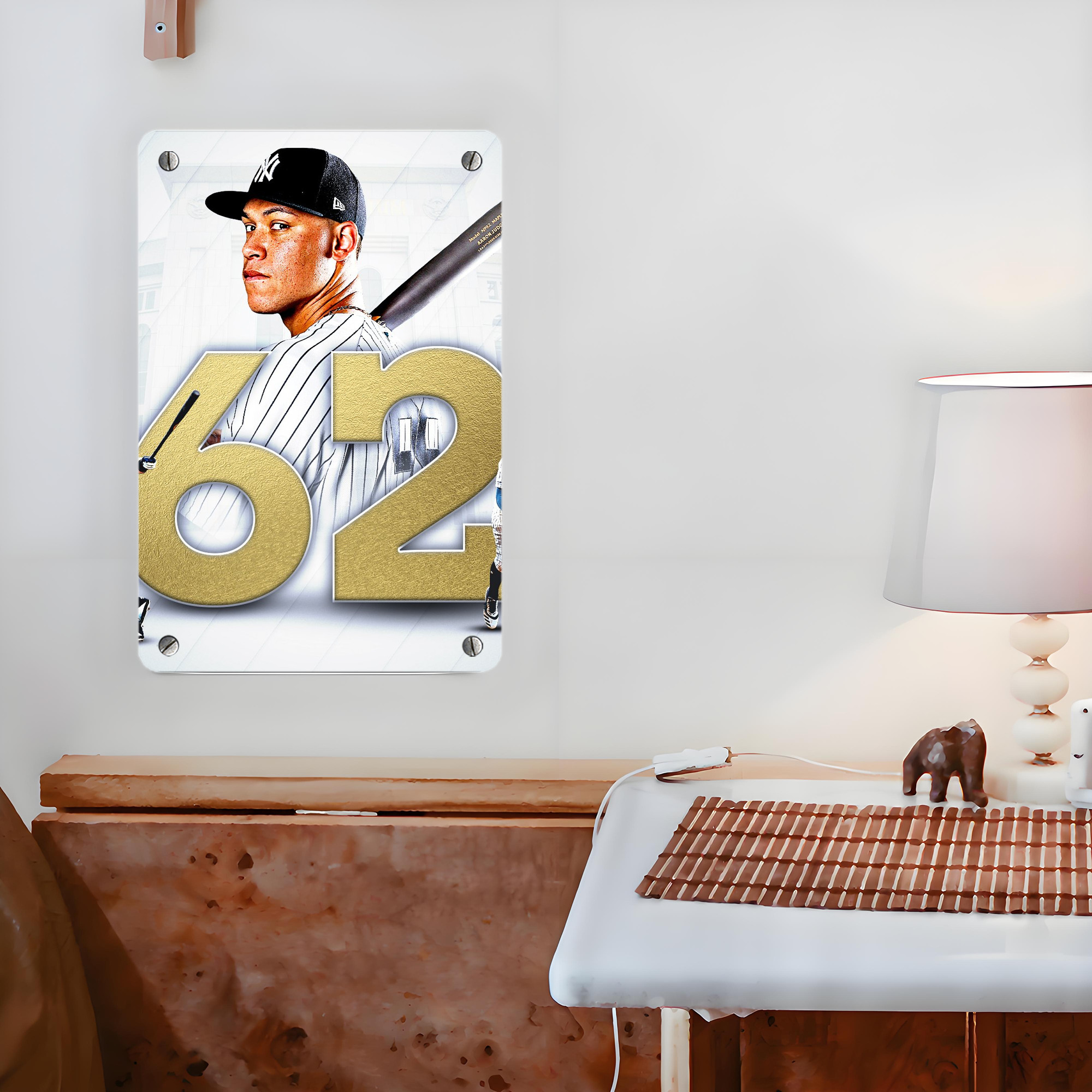 aaron judge 62nd home run Metal Tin Sign 8x12inch - High-Quality Full-Print Decorative Wall Art, Durable Rust-Resistant Metal Plaque For Living Room, Bedroom, Kitchen, Office, Bar Décor