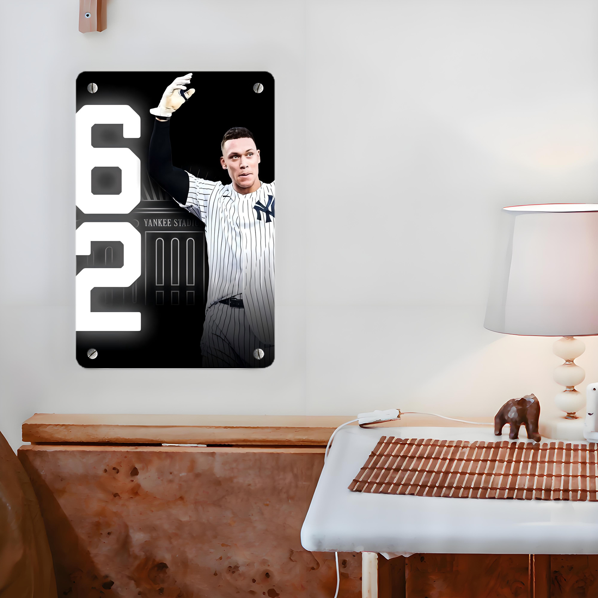 Aaron Judge 62nd Home Run Metal Tin Sign 8x12inch - High-Quality Full-Print Decorative Wall Art, Durable Rust-Resistant Metal Plaque For Living Room, Bedroom, Kitchen, Office, Bar Décor