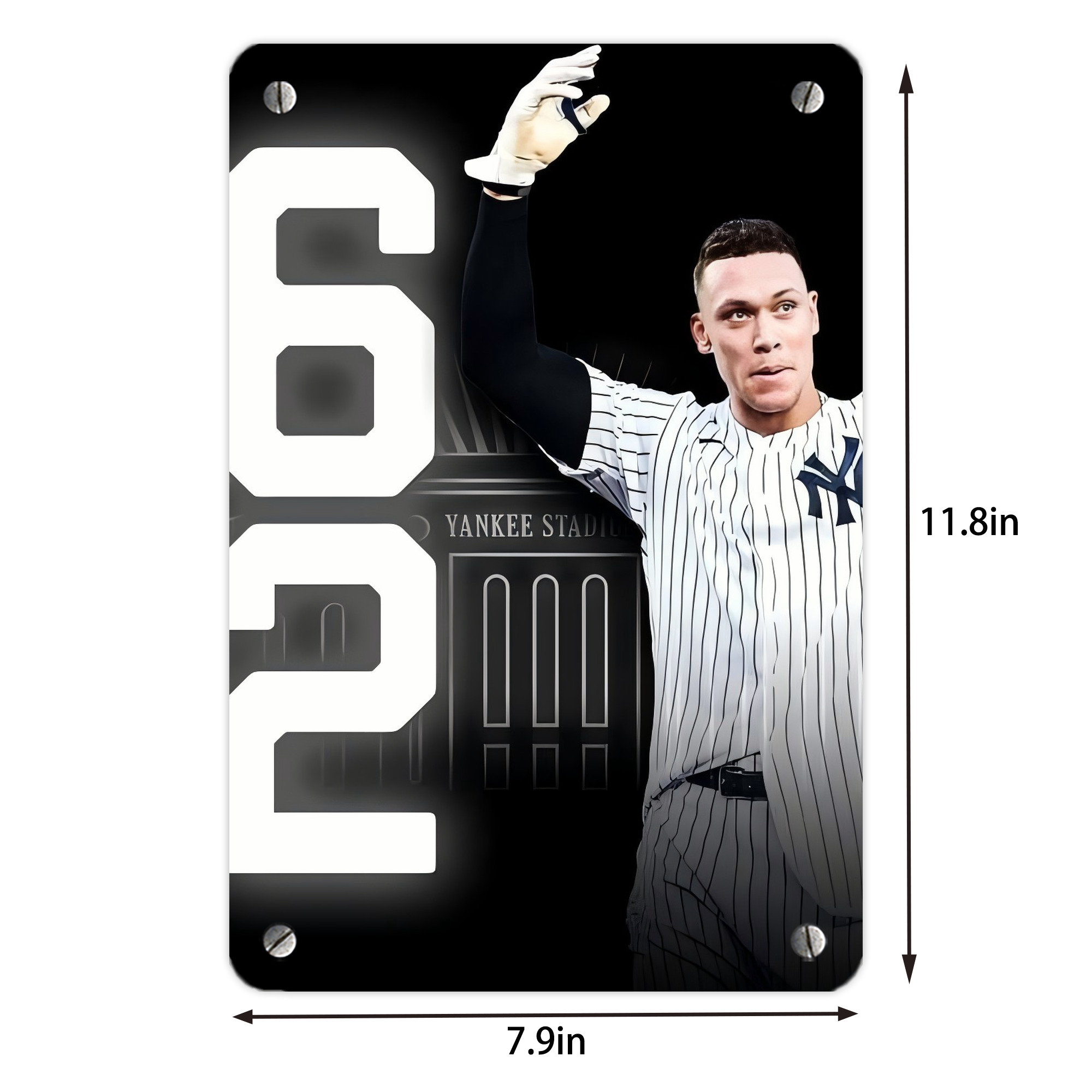 Aaron Judge 62nd Home Run Metal Tin Sign 8x12inch - High-Quality Full-Print Decorative Wall Art, Durable Rust-Resistant Metal Plaque For Living Room, Bedroom, Kitchen, Office, Bar Décor