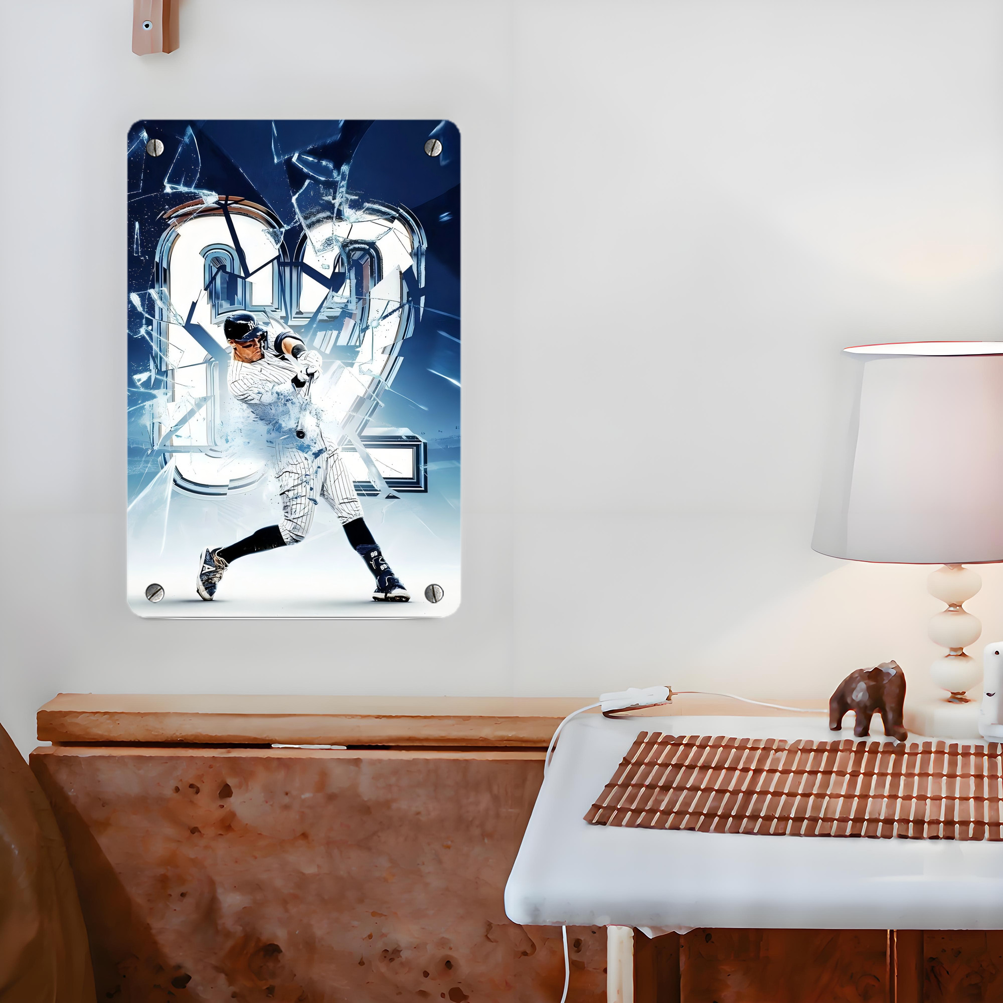 Aaron Judge 62nd Home Run Metal Tin Sign 8x12inch - High-Quality Full-Print Decorative Wall Art, Durable Rust-Resistant Metal Plaque For Living Room, Bedroom, Kitchen, Office, Bar Décor