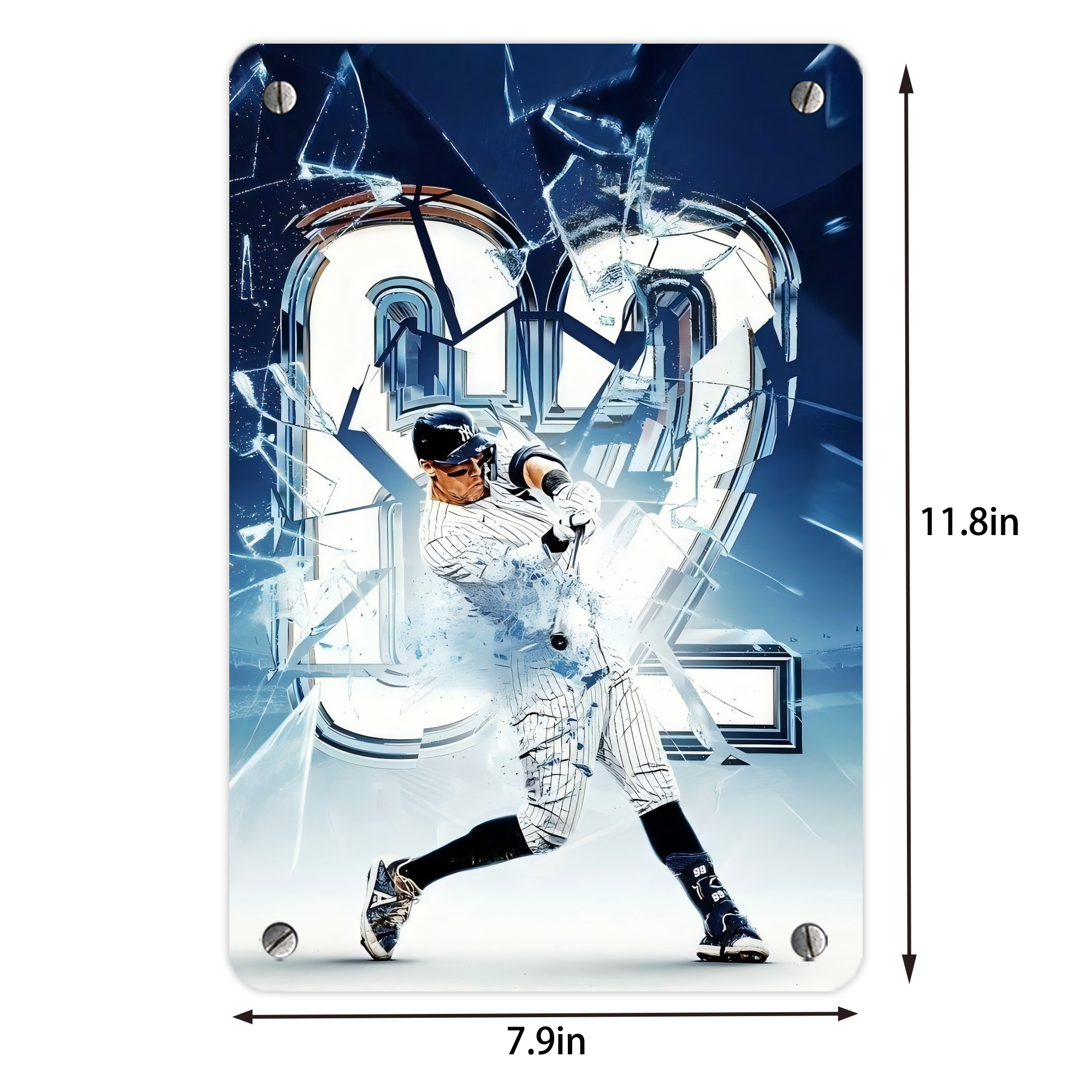 Aaron Judge 62nd Home Run Metal Tin Sign 8x12inch - High-Quality Full-Print Decorative Wall Art, Durable Rust-Resistant Metal Plaque For Living Room, Bedroom, Kitchen, Office, Bar Décor
