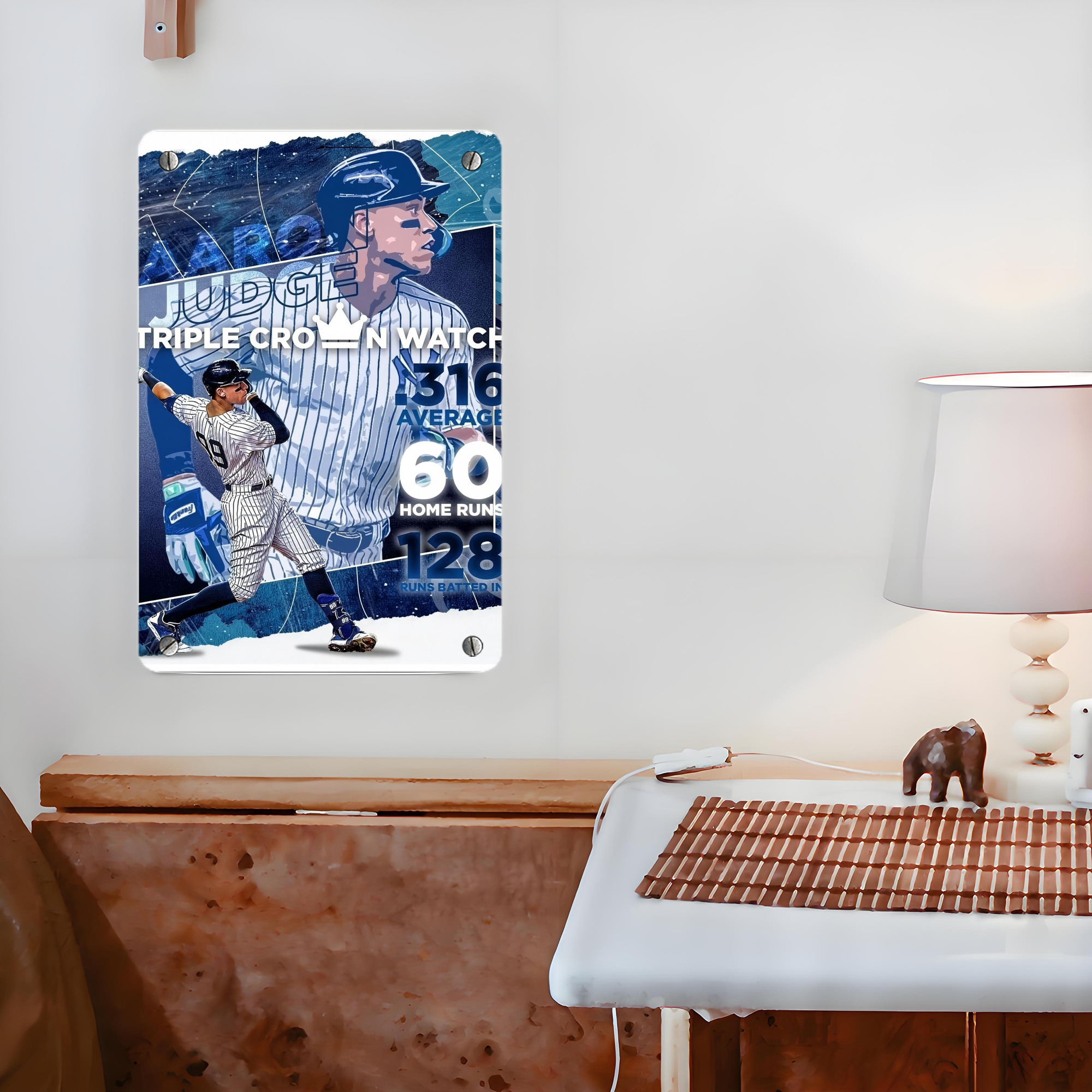 Aaron Judge Triple Crown Watch Metal Tin Sign 8x12inch - High-Quality Full-Print Decorative Wall Art, Durable Rust-Resistant Metal Plaque For Living Room, Bedroom, Kitchen, Office, Bar Décor