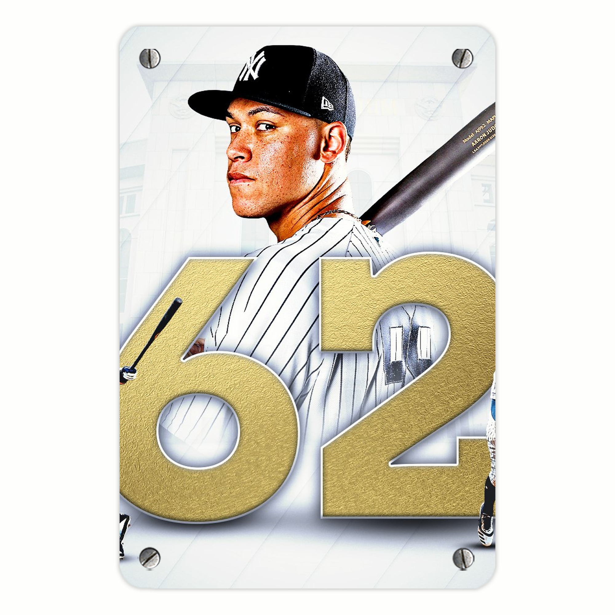 aaron judge 62nd home run Metal Tin Sign 8x12inch - High-Quality Full-Print Decorative Wall Art, Durable Rust-Resistant Metal Plaque For Living Room, Bedroom, Kitchen, Office, Bar Décor