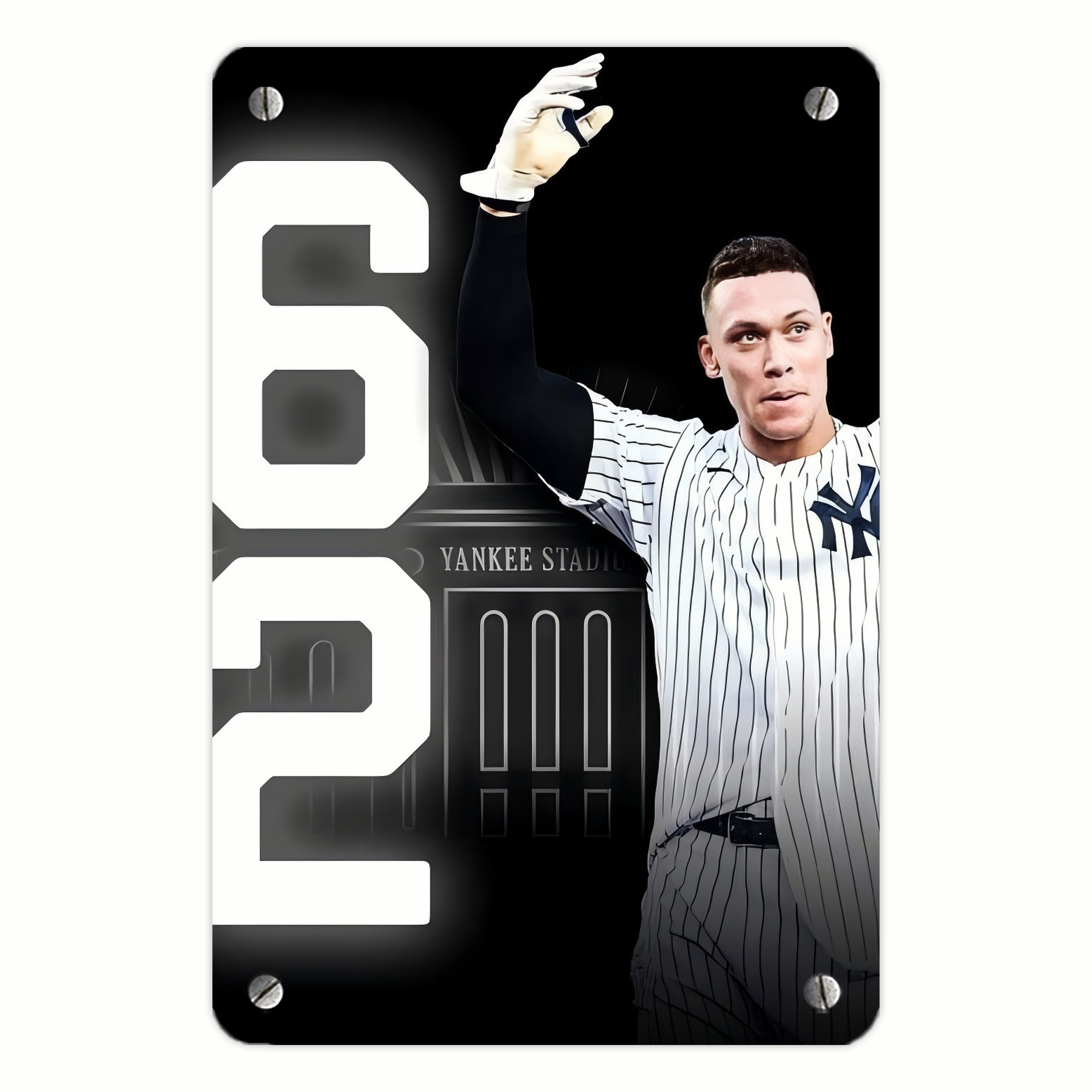 Aaron Judge 62nd Home Run Metal Tin Sign 8x12inch - High-Quality Full-Print Decorative Wall Art, Durable Rust-Resistant Metal Plaque For Living Room, Bedroom, Kitchen, Office, Bar Décor