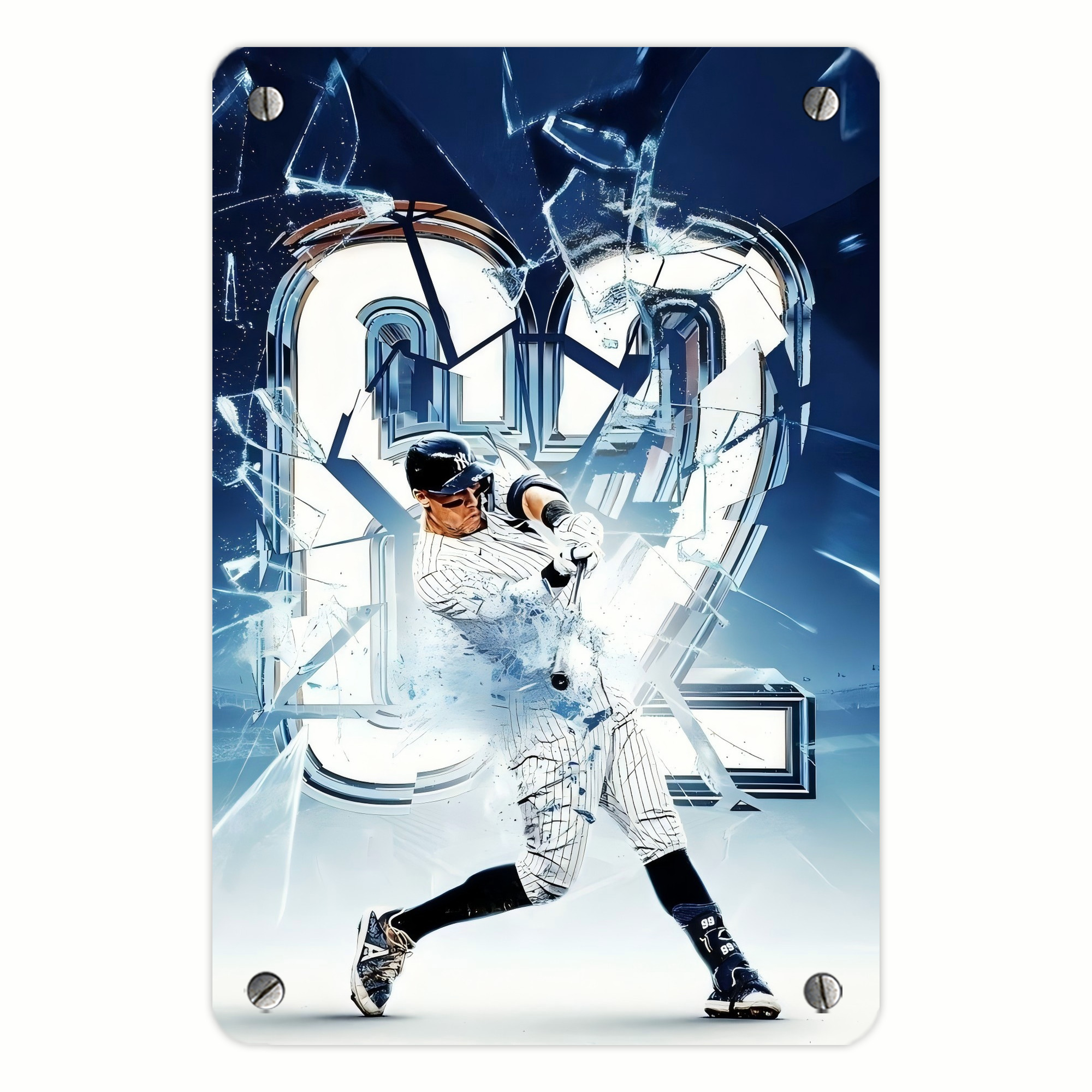 Aaron Judge 62nd Home Run Metal Tin Sign 8x12inch - High-Quality Full-Print Decorative Wall Art, Durable Rust-Resistant Metal Plaque For Living Room, Bedroom, Kitchen, Office, Bar Décor