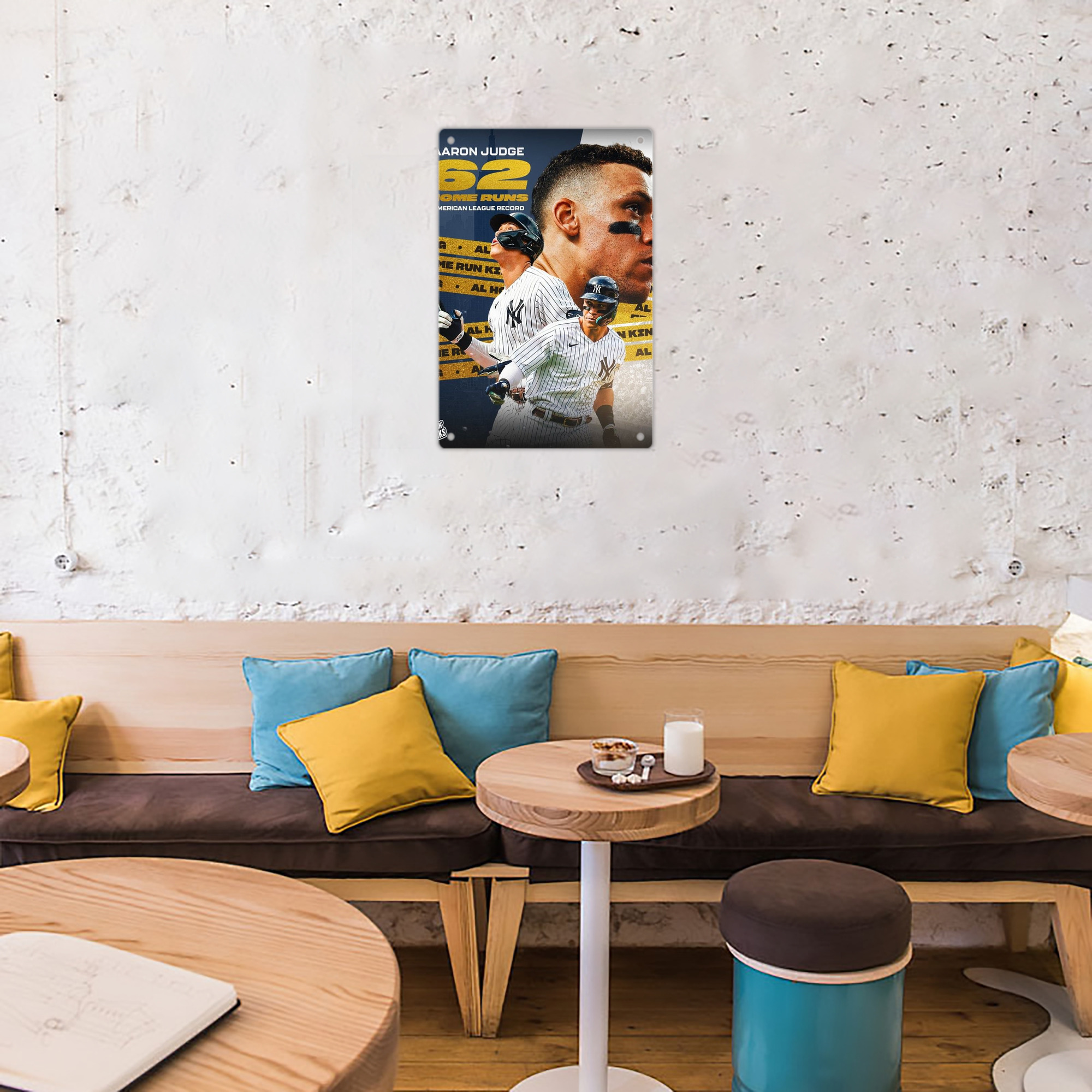 Aaron Judge  62 Home Runs AL Record 8x12inch Vertical Aluminum Sign - Durable Fade-Resistant Indoor/Outdoor Safety & Information Plaque For Office, Hotel, Restaurant, Bar, Public Spaces