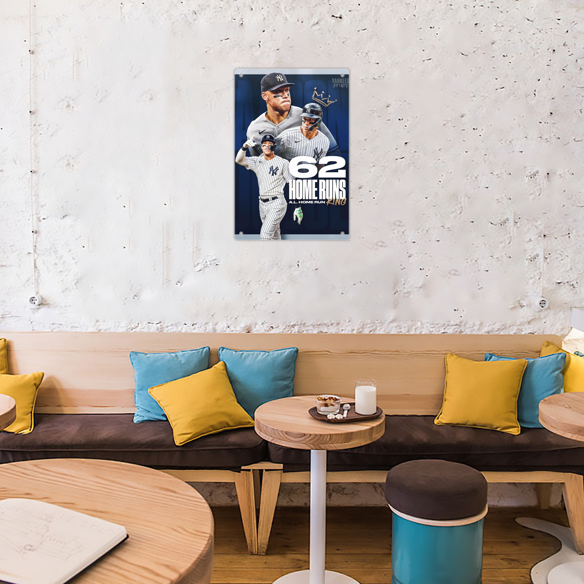 Aaron Judge 62 Home Runs AL Home Run King 8x12inch Vertical Aluminum Sign - Durable Fade-Resistant Indoor/Outdoor Safety & Information Plaque For Office, Hotel, Restaurant, Bar, Public Spaces