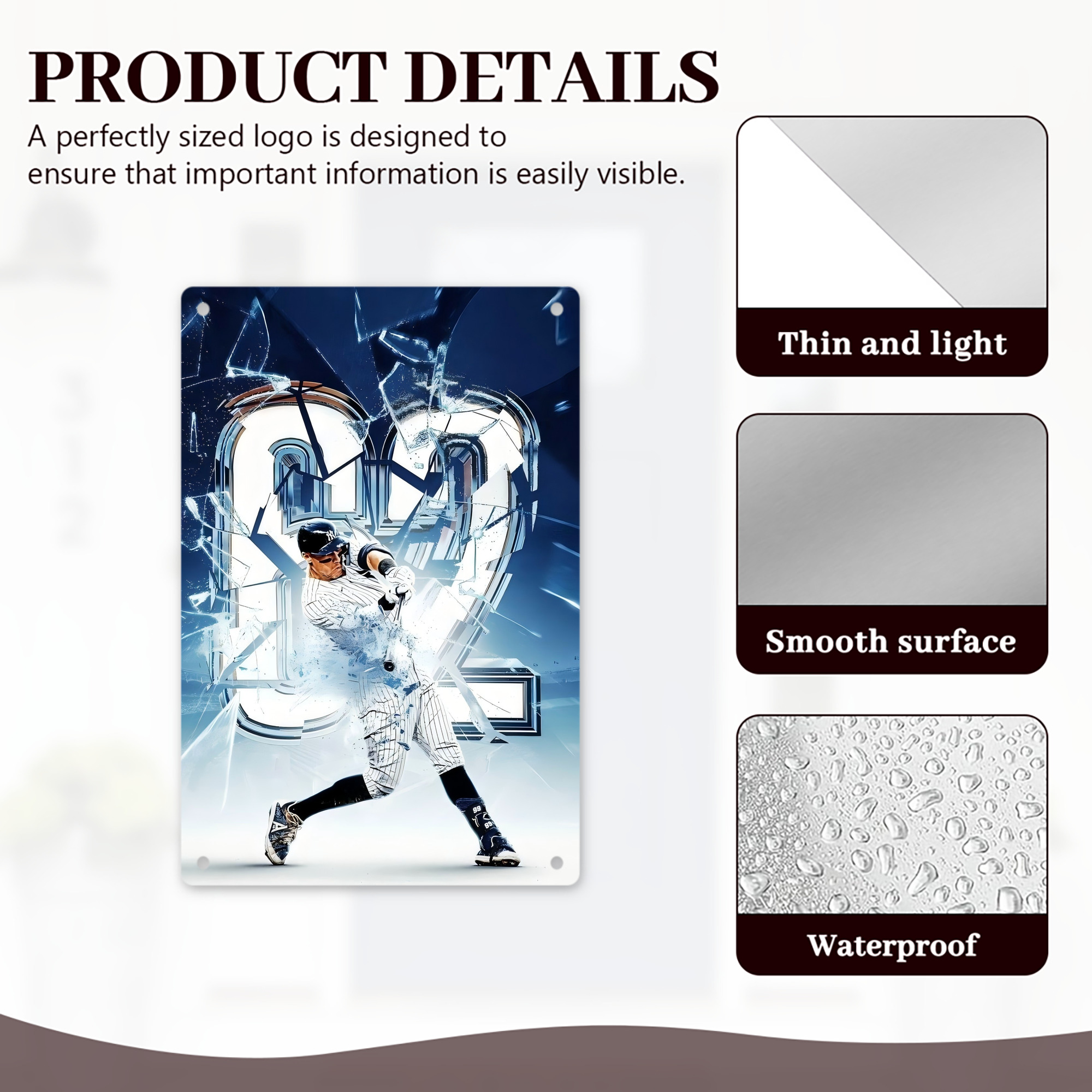 Aaron Judge 62nd Home Run 8x12inch Vertical Aluminum Sign - Durable Fade-Resistant Indoor/Outdoor Safety & Information Plaque For Office, Hotel, Restaurant, Bar, Public Spaces