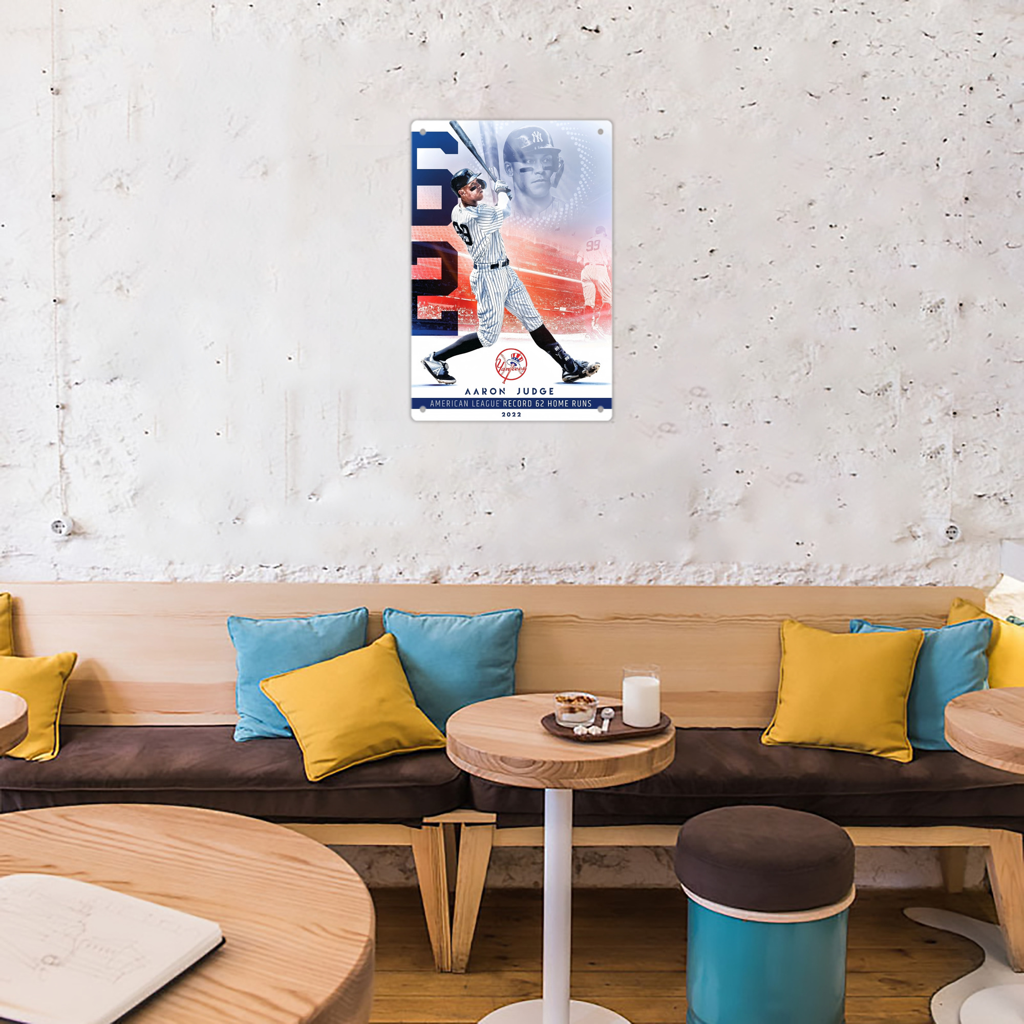 Aaron Judge 62nd Home Run 8x12inch Vertical Aluminum Sign - Durable Fade-Resistant Indoor/Outdoor Safety & Information Plaque For Office, Hotel, Restaurant, Bar, Public Spaces