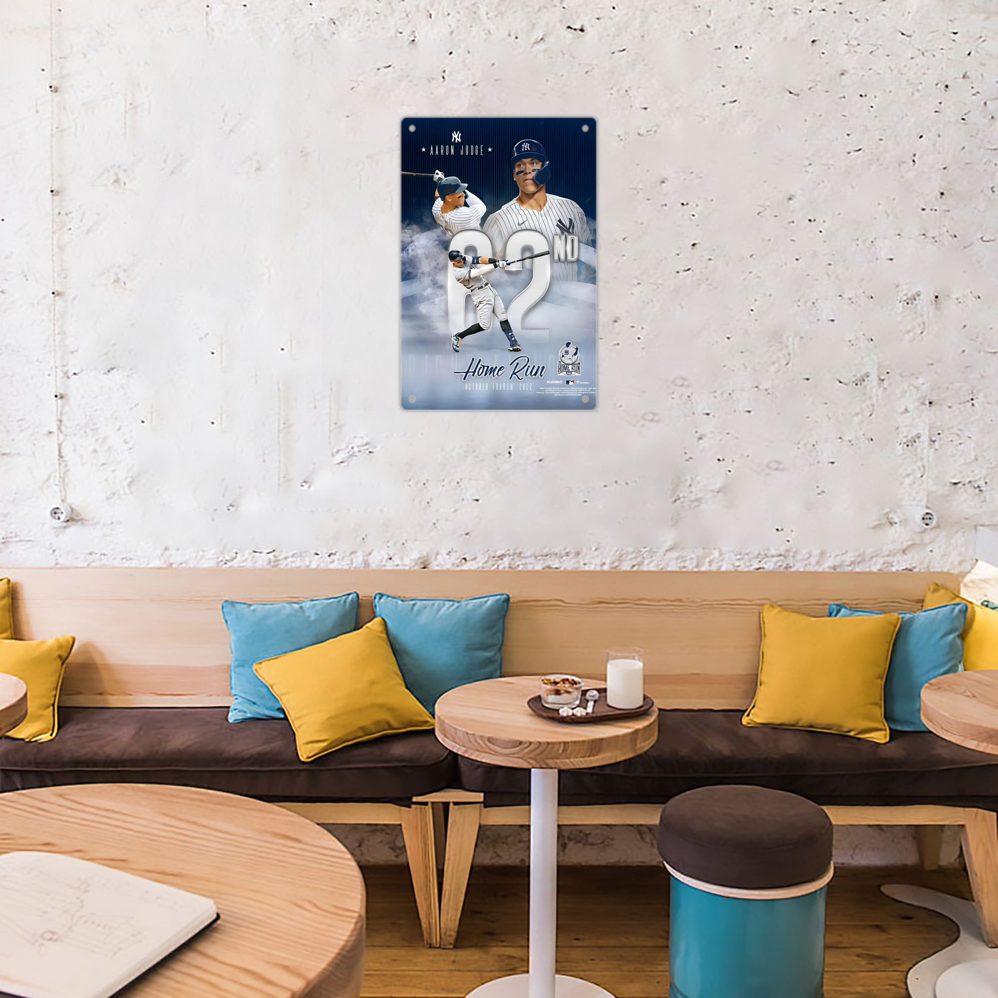 Aaron Judge 62nd Home Run 10.4.2022 8x12inch Vertical Aluminum Sign - Durable Fade-Resistant Indoor/Outdoor Safety & Information Plaque For Office, Hotel, Restaurant, Bar, Public Spaces