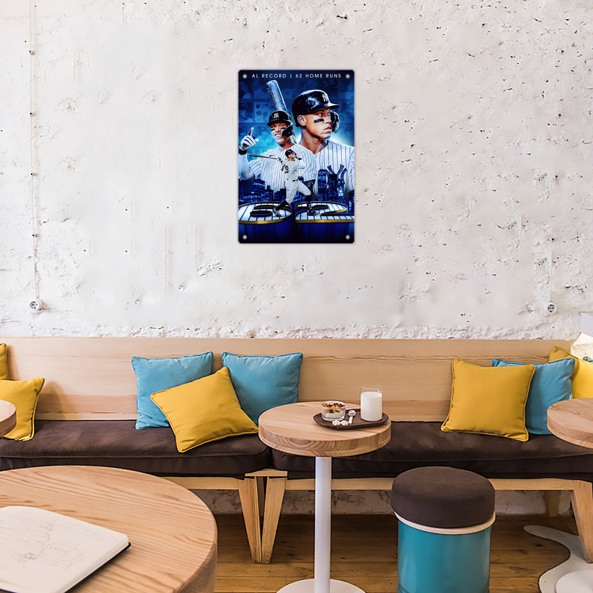 Aaron Judge AL Record 62 Home Runs 8x12inch Vertical Aluminum Sign - Durable Fade-Resistant Indoor/Outdoor Safety & Information Plaque For Office, Hotel, Restaurant, Bar, Public Spaces