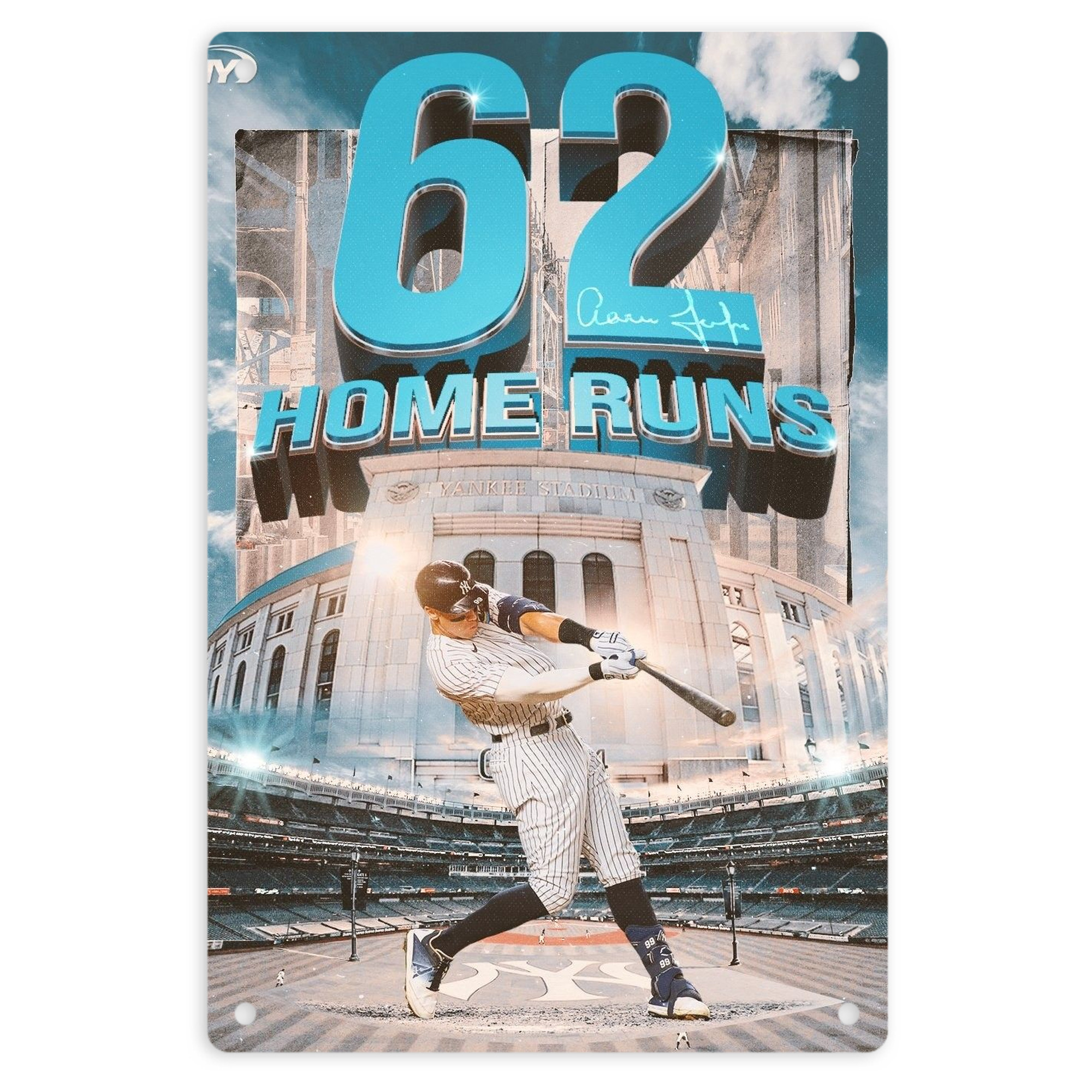 Aaron Judge 62 Home Runs 8x12inch Vertical Aluminum Sign - Durable Fade-Resistant Indoor/Outdoor Safety & Information Plaque For Office, Hotel, Restaurant, Bar, Public Spaces