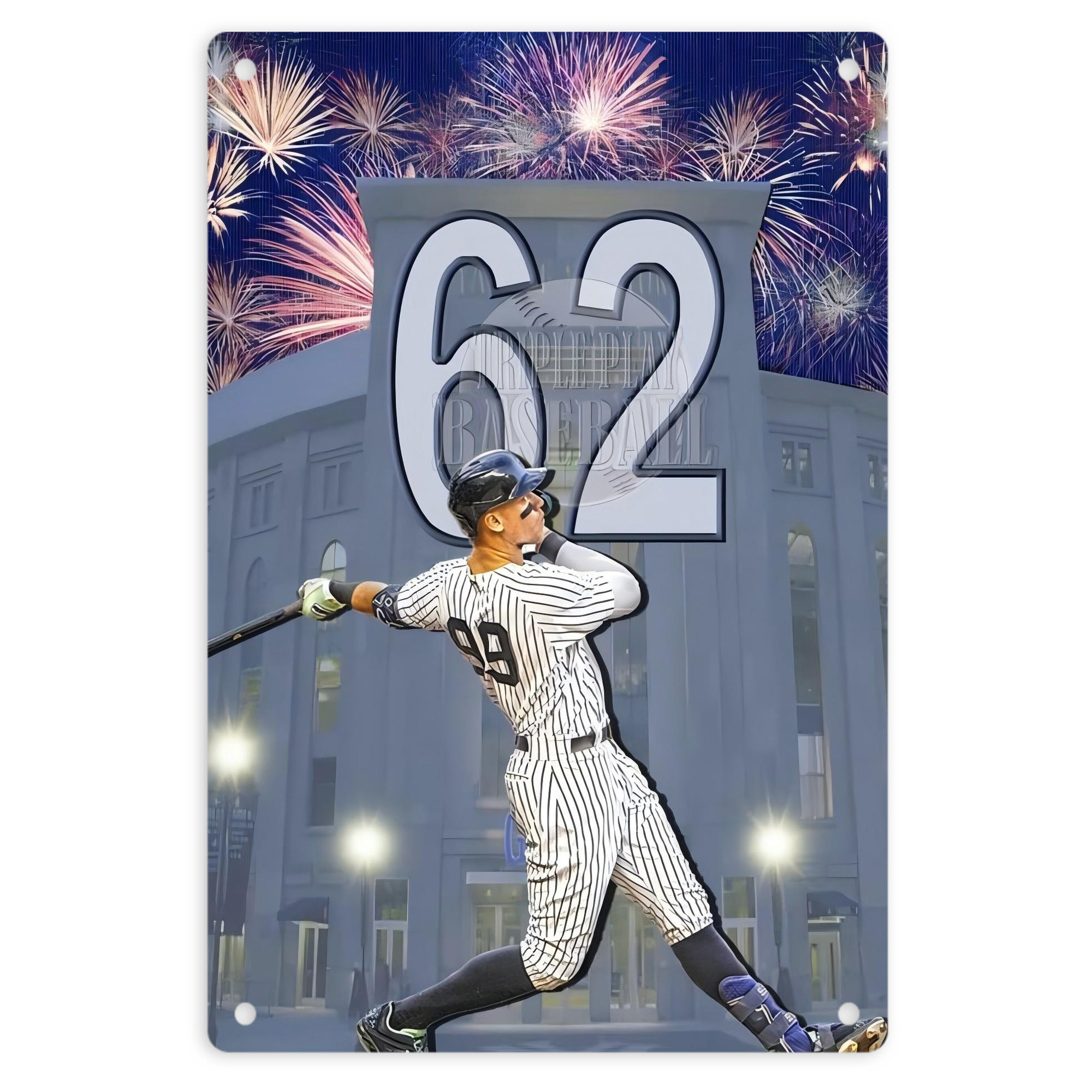 Aaron Judge 62 Home Runs Record 8x12inch Vertical Aluminum Sign - Durable Fade-Resistant Indoor/Outdoor Safety & Information Plaque For Office, Hotel, Restaurant, Bar, Public Spaces