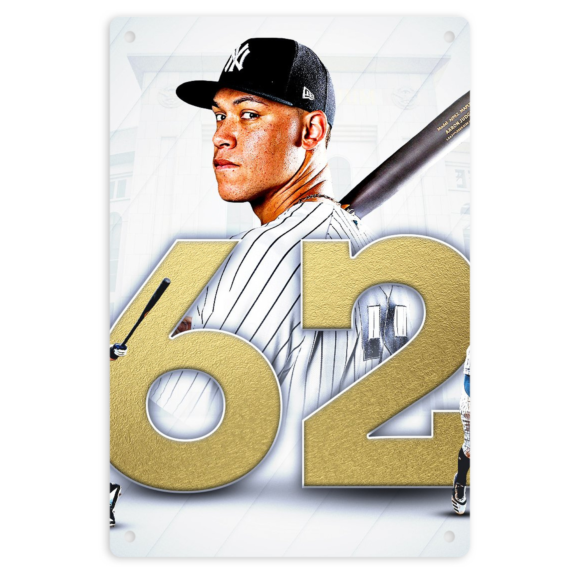 aaron judge 62nd home run 8x12inch Vertical Aluminum Sign - Durable Fade-Resistant Indoor/Outdoor Safety & Information Plaque For Office, Hotel, Restaurant, Bar, Public Spaces