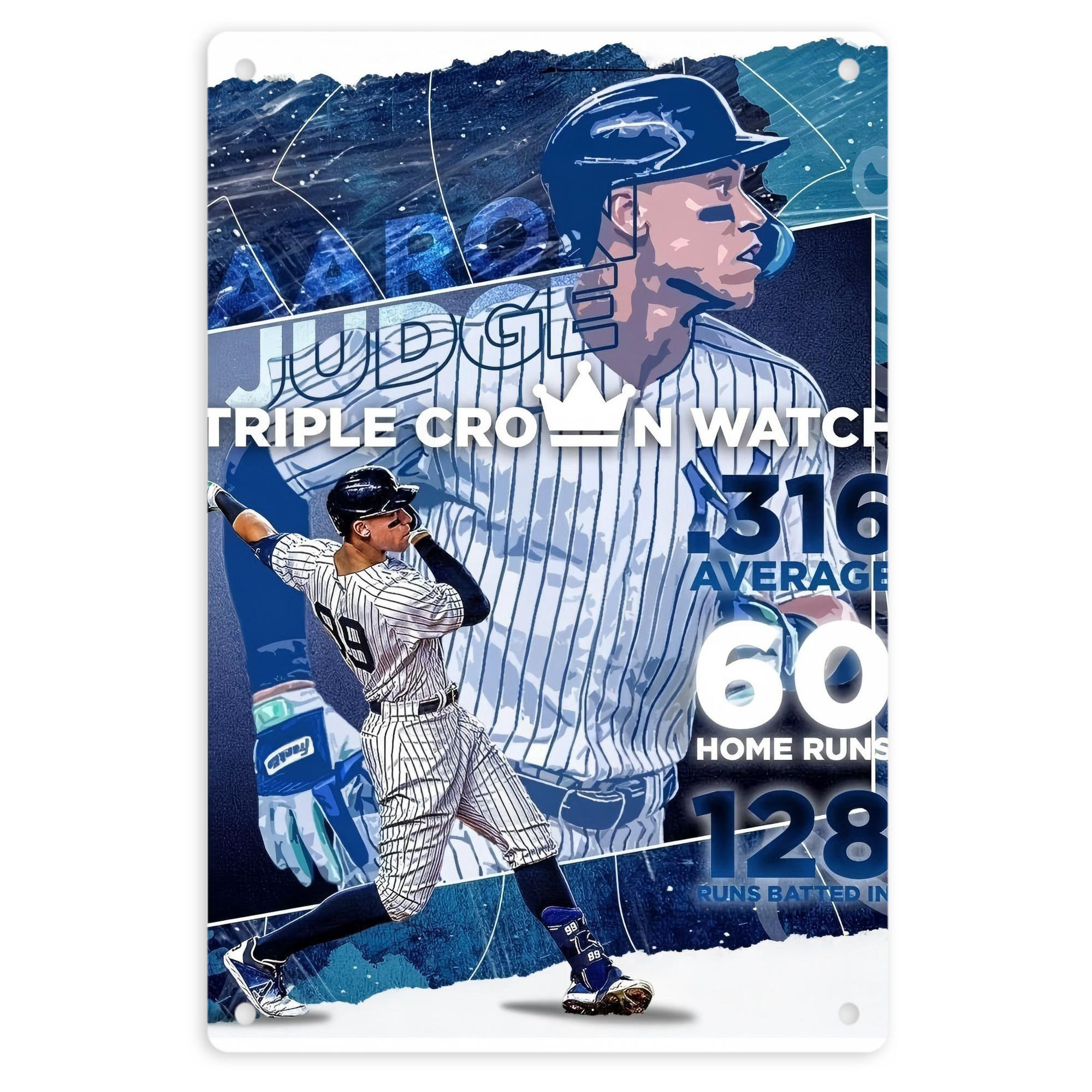 Aaron Judge Triple Crown Watch 8x12inch Vertical Aluminum Sign - Durable Fade-Resistant Indoor/Outdoor Safety & Information Plaque For Office, Hotel, Restaurant, Bar, Public Spaces