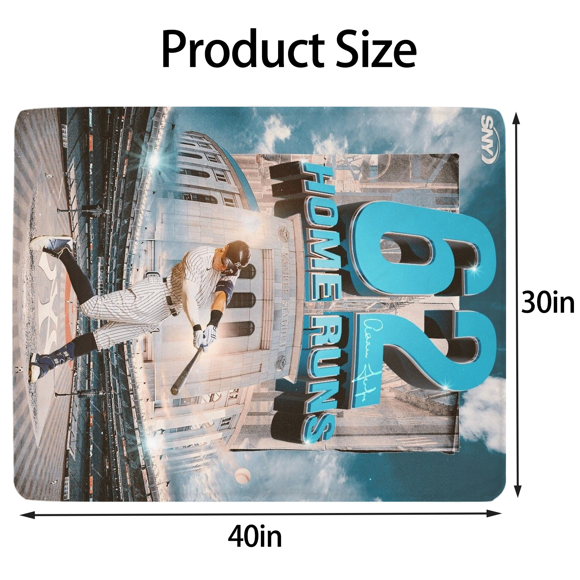 Aaron Judge 62 Home Runs Soft Plush Fleece Blanket 30x40 Inch - 300GSM Flannel, Ultra Soft & Warm, Lightweight & Durable, Perfect For Kids, Adults, Couch, Bed, Camping, Travel, Gift For Family & Friends