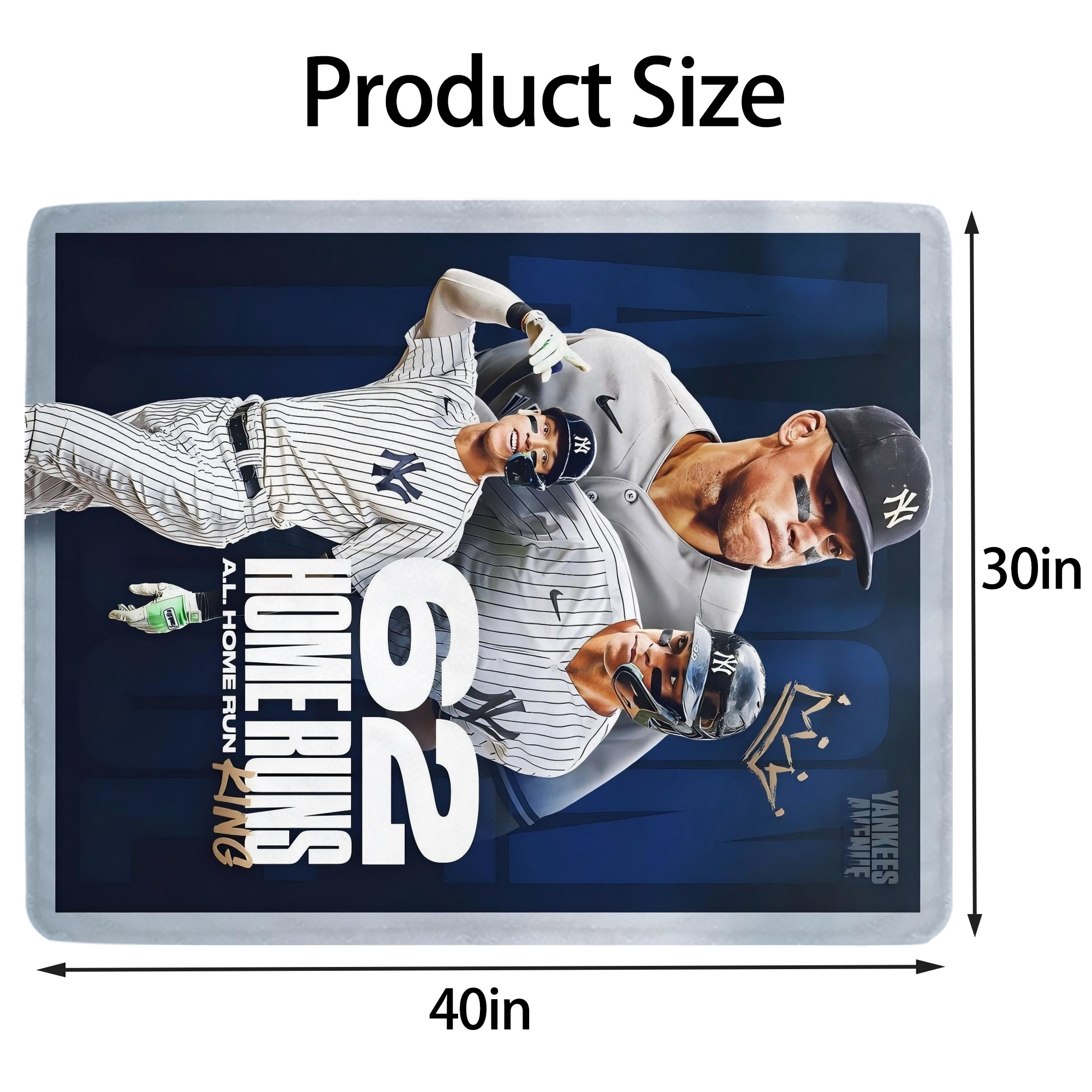 Aaron Judge 62 Home Runs AL Home Run King Soft Plush Fleece Blanket 30x40 Inch - 300GSM Flannel, Ultra Soft & Warm, Lightweight & Durable, Perfect For Kids, Adults, Couch, Bed, Camping, Travel, Gift For Family & Friends