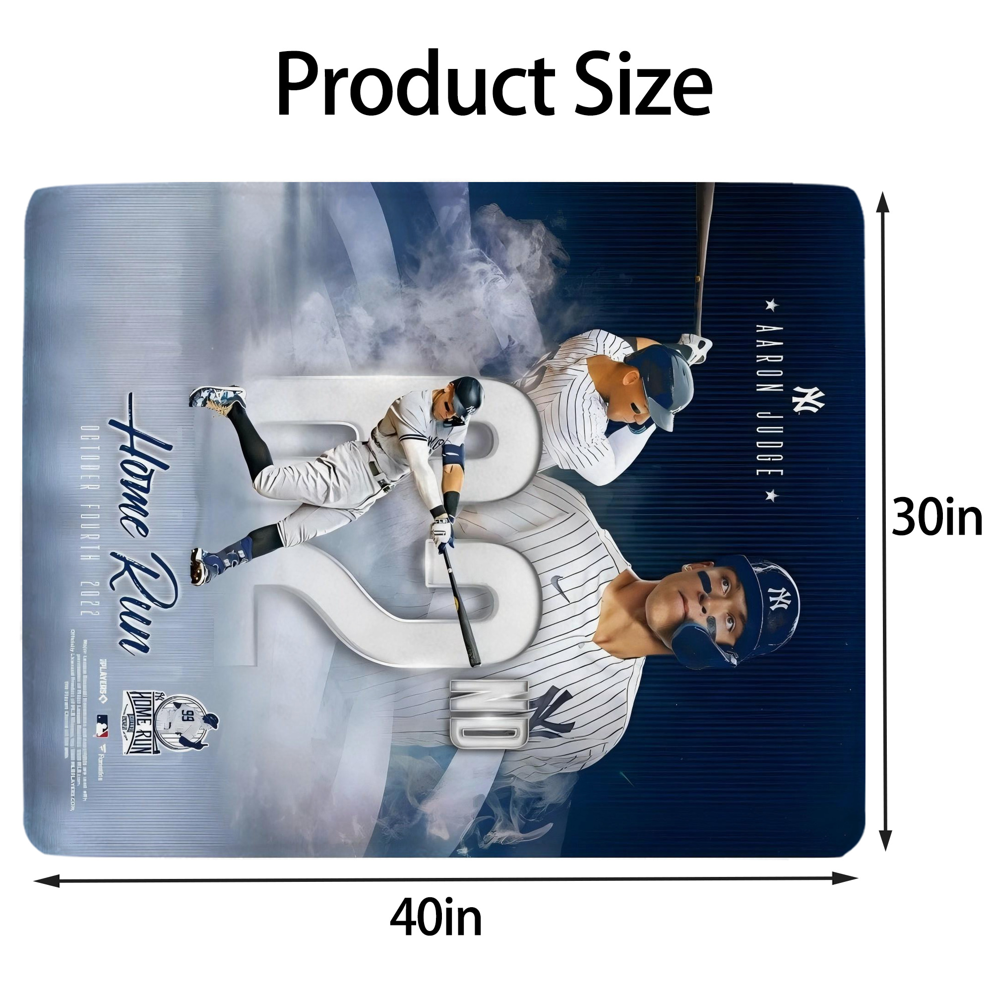 Aaron Judge 62nd Home Run 10.4.2022 Soft Plush Fleece Blanket 30x40 Inch - 300GSM Flannel, Ultra Soft & Warm, Lightweight & Durable, Perfect For Kids, Adults, Couch, Bed, Camping, Travel, Gift For Family & Friends