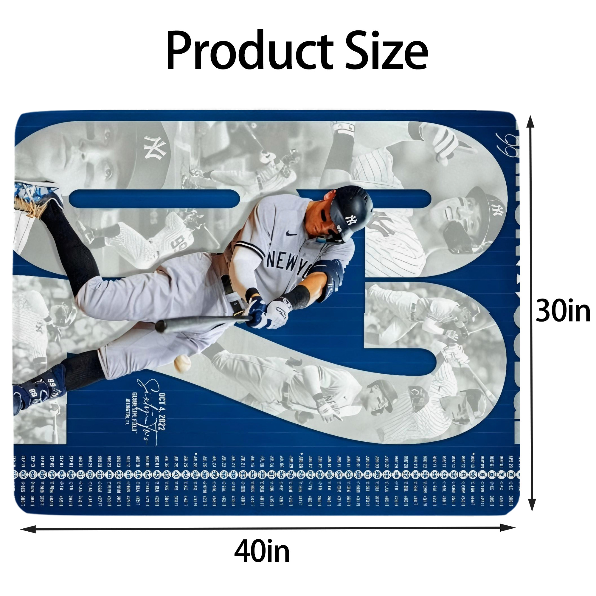 Aaron Judge AL Single Season 62  Home Run Record Soft Plush Fleece Blanket 30x40 Inch - 300GSM Flannel, Ultra Soft & Warm, Lightweight & Durable, Perfect For Kids, Adults, Couch, Bed, Camping, Travel, Gift For Family & Friends
