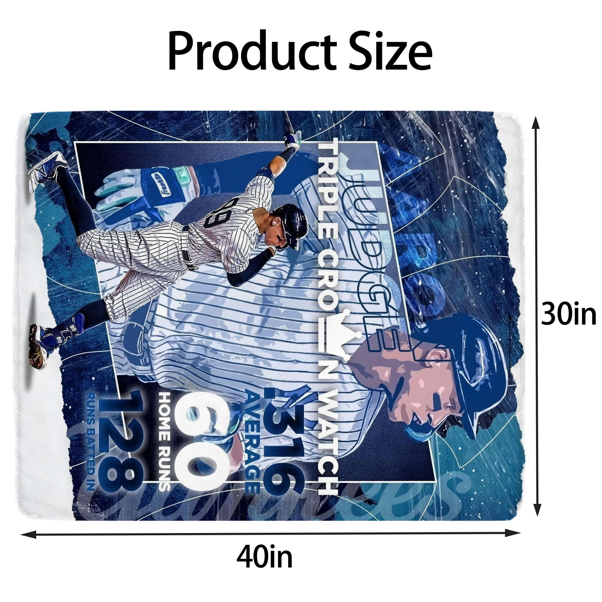 Aaron Judge Triple Crown Watch Soft Plush Fleece Blanket 30x40 Inch - 300GSM Flannel, Ultra Soft & Warm, Lightweight & Durable, Perfect For Kids, Adults, Couch, Bed, Camping, Travel, Gift For Family & Friends