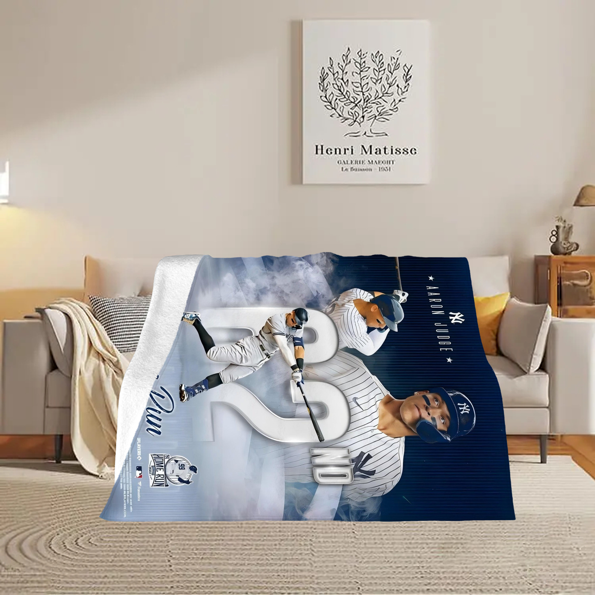 Aaron Judge 62nd Home Run 10.4.2022 Soft Plush Fleece Blanket 30x40 Inch - 300GSM Flannel, Ultra Soft & Warm, Lightweight & Durable, Perfect For Kids, Adults, Couch, Bed, Camping, Travel, Gift For Family & Friends