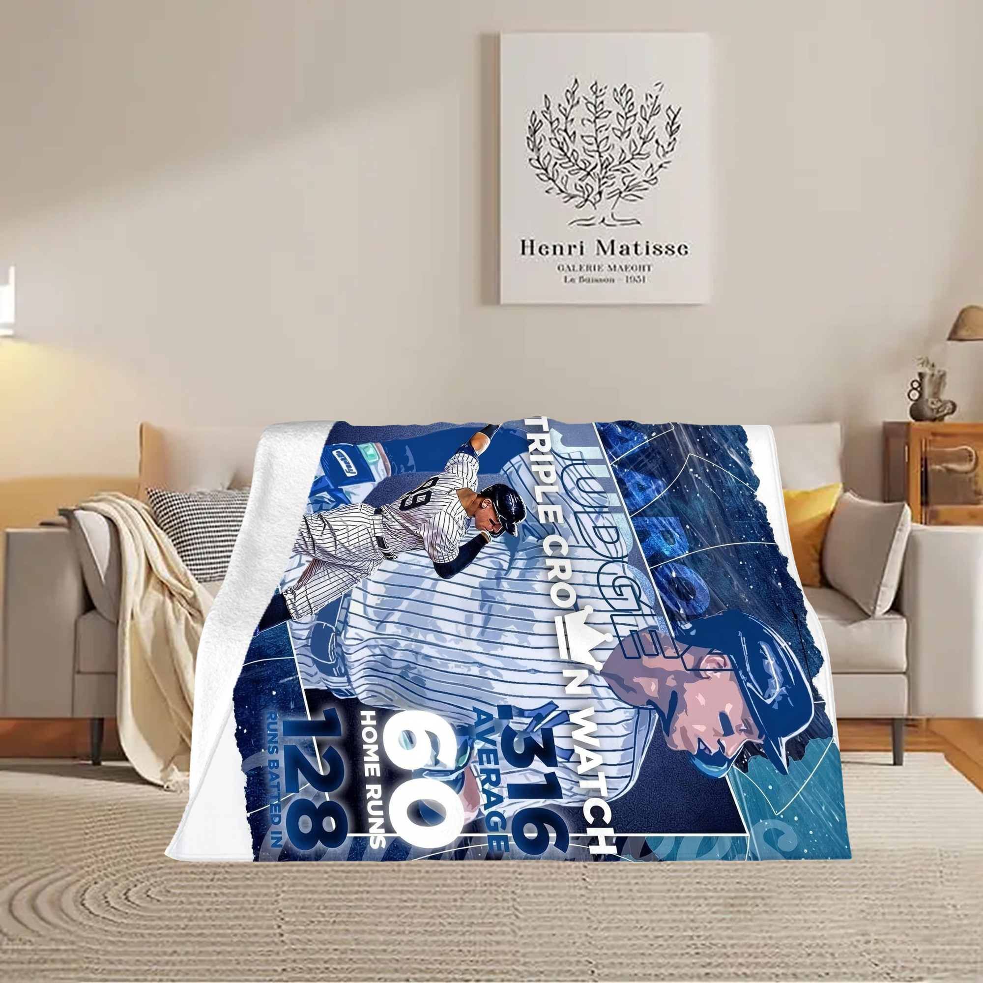Aaron Judge Triple Crown Watch Soft Plush Fleece Blanket 30x40 Inch - 300GSM Flannel, Ultra Soft & Warm, Lightweight & Durable, Perfect For Kids, Adults, Couch, Bed, Camping, Travel, Gift For Family & Friends