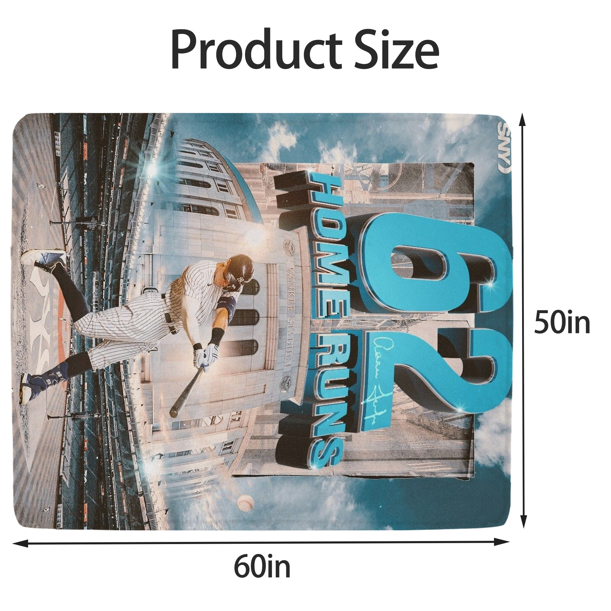Aaron Judge 62 Home Runs Soft Fleece Throw Blanket 50 X 60 Inch – Super Soft, Lightweight, And Durable – Perfect For Sofa, Bed, Camping, And More – Ideal Gift For Family And Friends