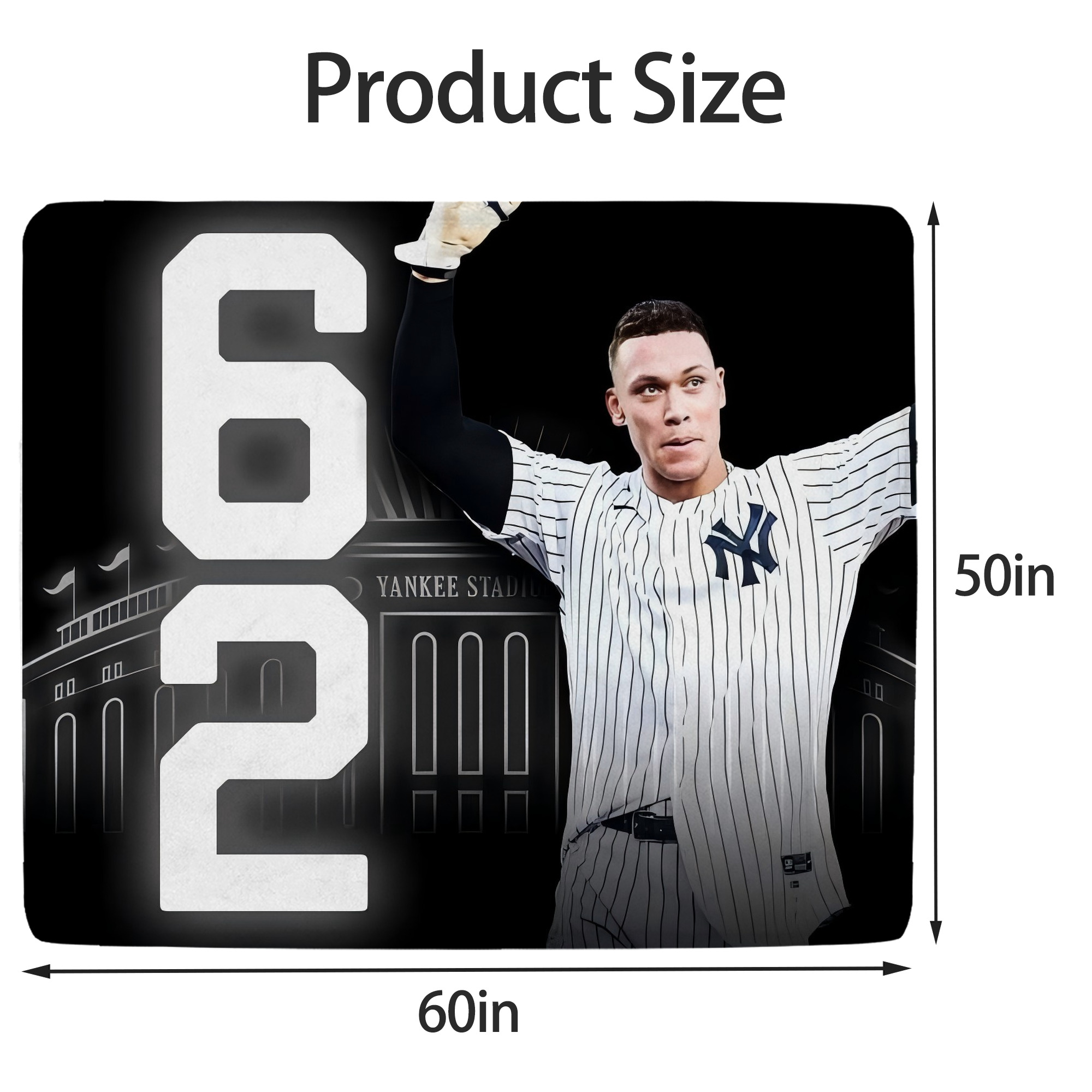 Aaron Judge 62nd Home Run Soft Fleece Throw Blanket 50 X 60 Inch – Super Soft, Lightweight, And Durable – Perfect For Sofa, Bed, Camping, And More – Ideal Gift For Family And Friends
