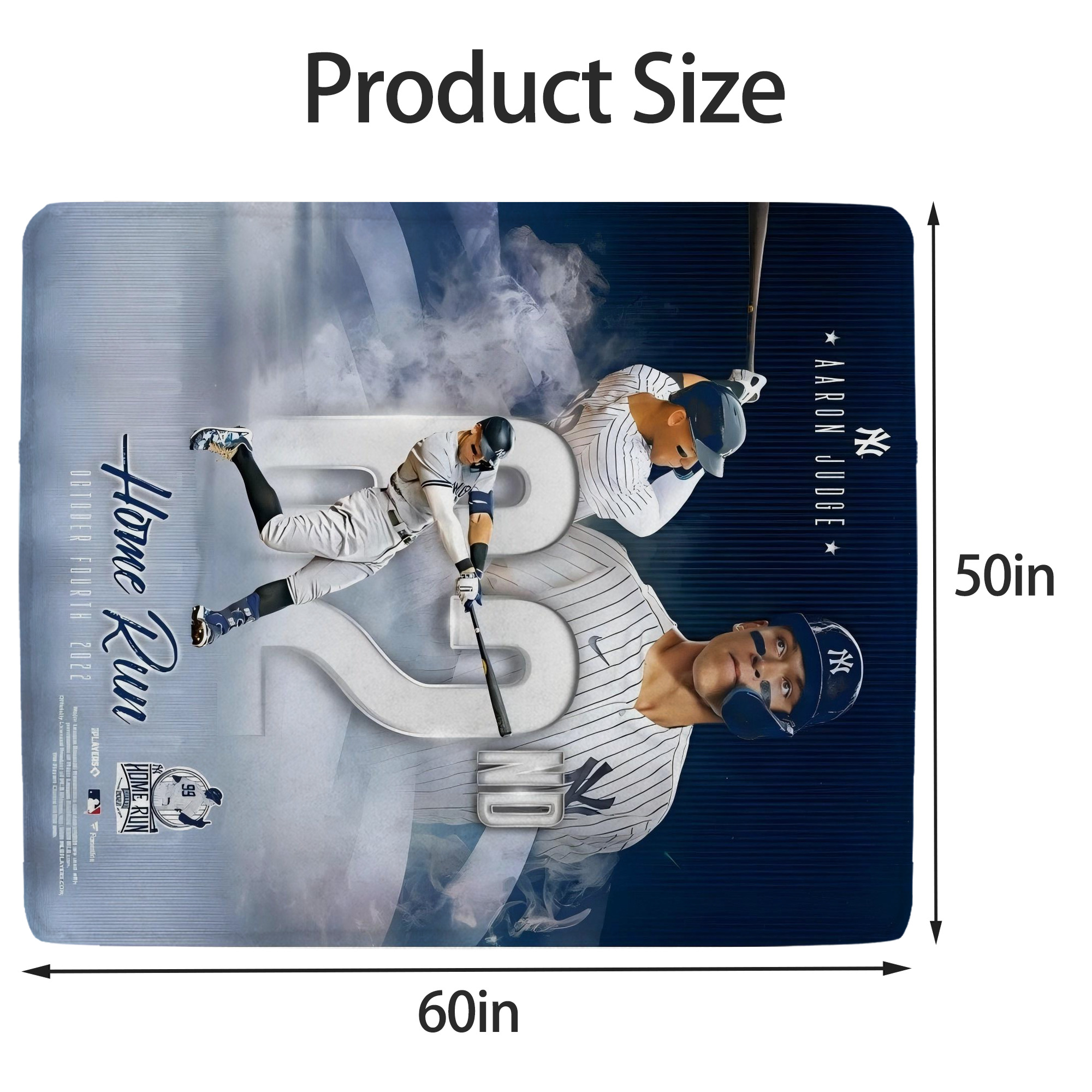 Aaron Judge 62nd Home Run 10.4.2022 Soft Fleece Throw Blanket 50 X 60 Inch – Super Soft, Lightweight, And Durable – Perfect For Sofa, Bed, Camping, And More – Ideal Gift For Family And Friends