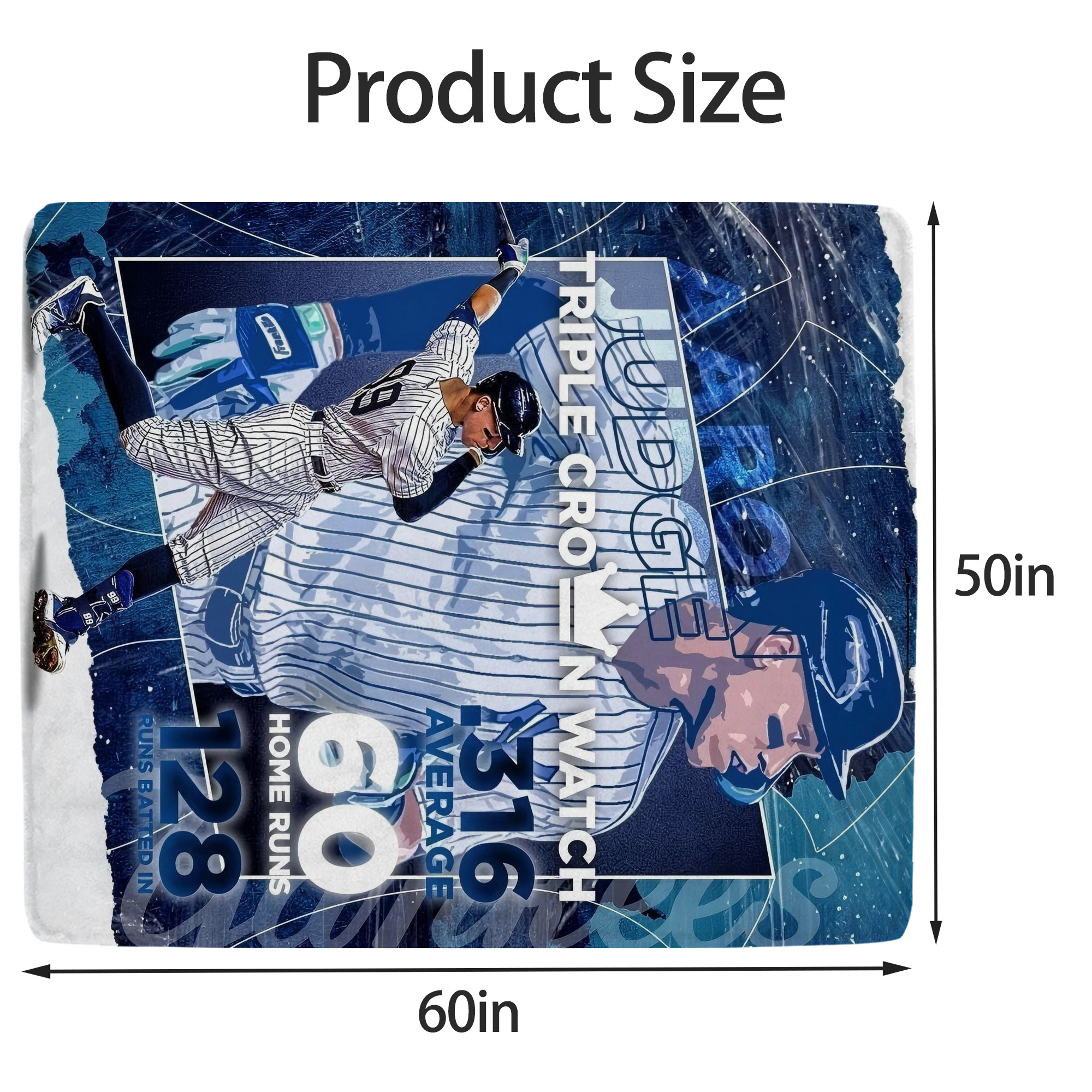 Aaron Judge Triple Crown Watch Soft Fleece Throw Blanket 50 X 60 Inch – Super Soft, Lightweight, And Durable – Perfect For Sofa, Bed, Camping, And More – Ideal Gift For Family And Friends