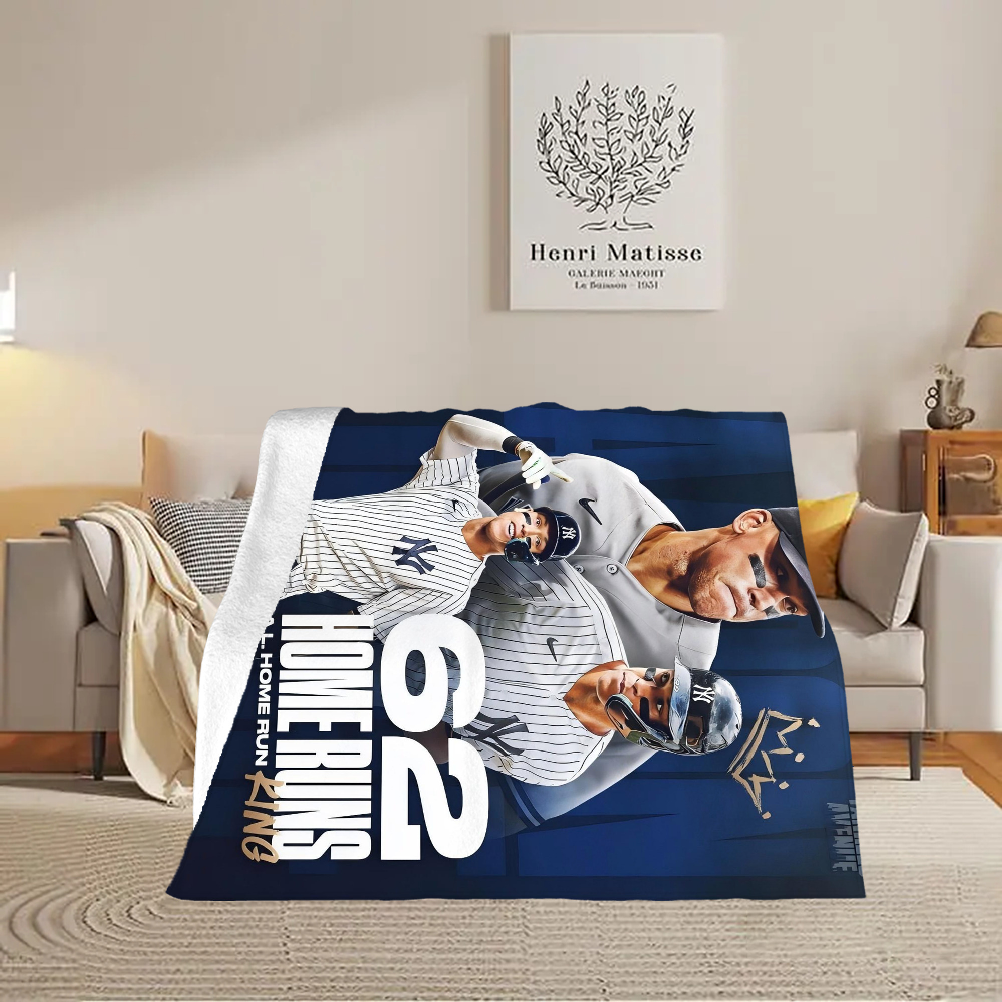 Aaron Judge 62 Home Runs AL Home Run King Soft Fleece Throw Blanket 50 X 60 Inch – Super Soft, Lightweight, And Durable – Perfect For Sofa, Bed, Camping, And More – Ideal Gift For Family And Friends