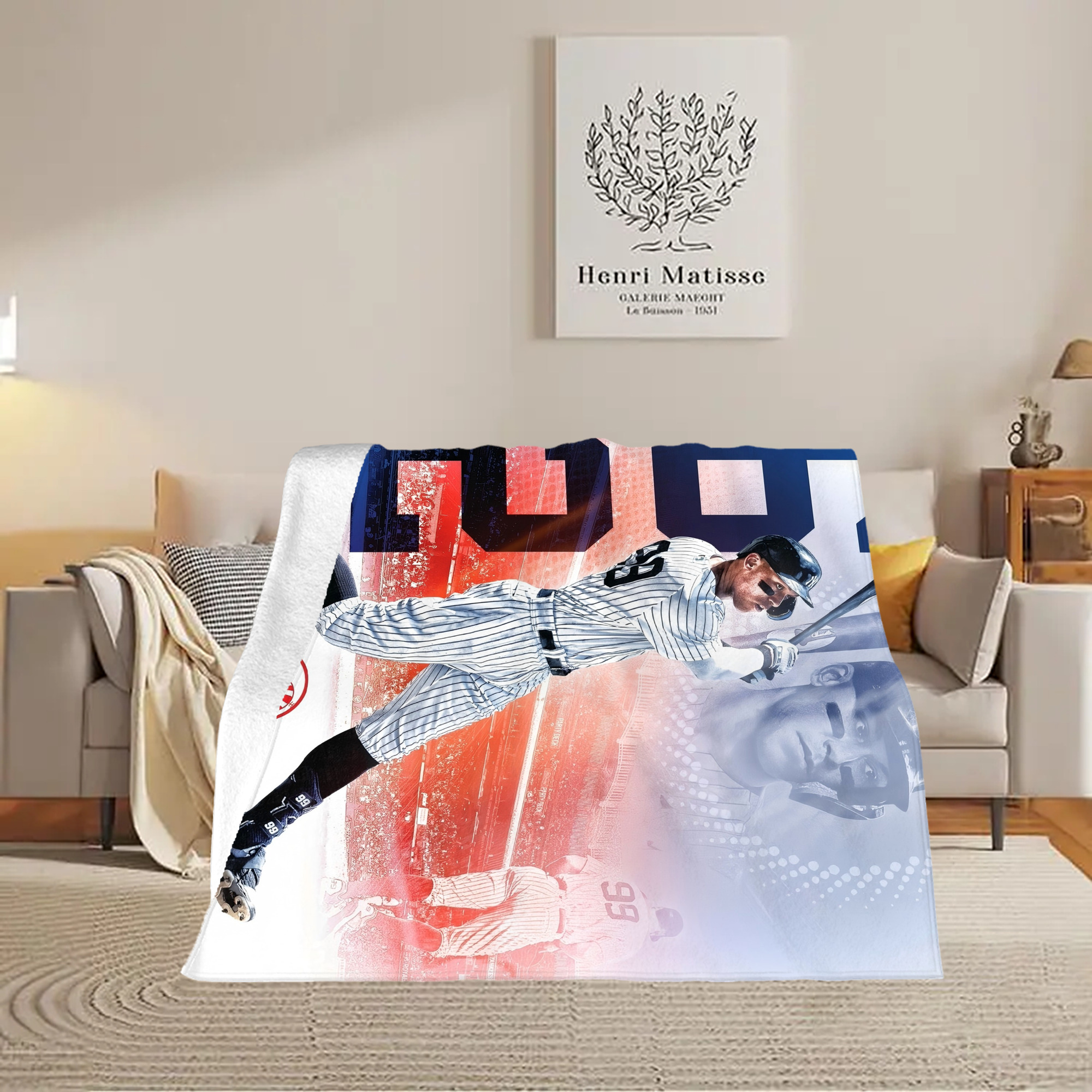 Aaron Judge 62nd Home Run Soft Fleece Throw Blanket 50 X 60 Inch – Super Soft, Lightweight, And Durable – Perfect For Sofa, Bed, Camping, And More – Ideal Gift For Family And Friends