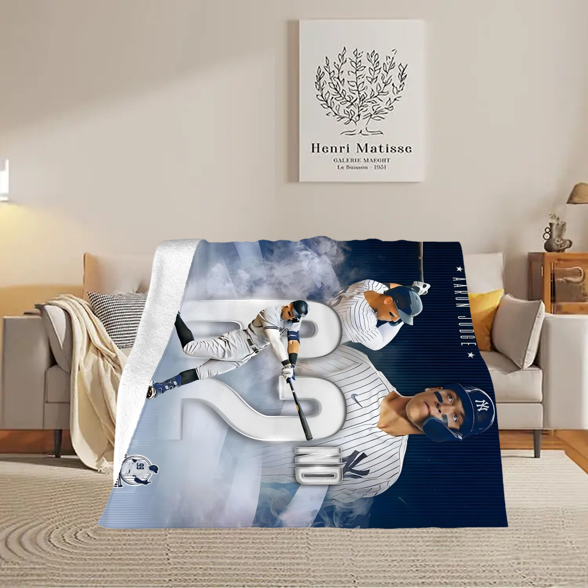Aaron Judge 62nd Home Run 10.4.2022 Soft Fleece Throw Blanket 50 X 60 Inch – Super Soft, Lightweight, And Durable – Perfect For Sofa, Bed, Camping, And More – Ideal Gift For Family And Friends